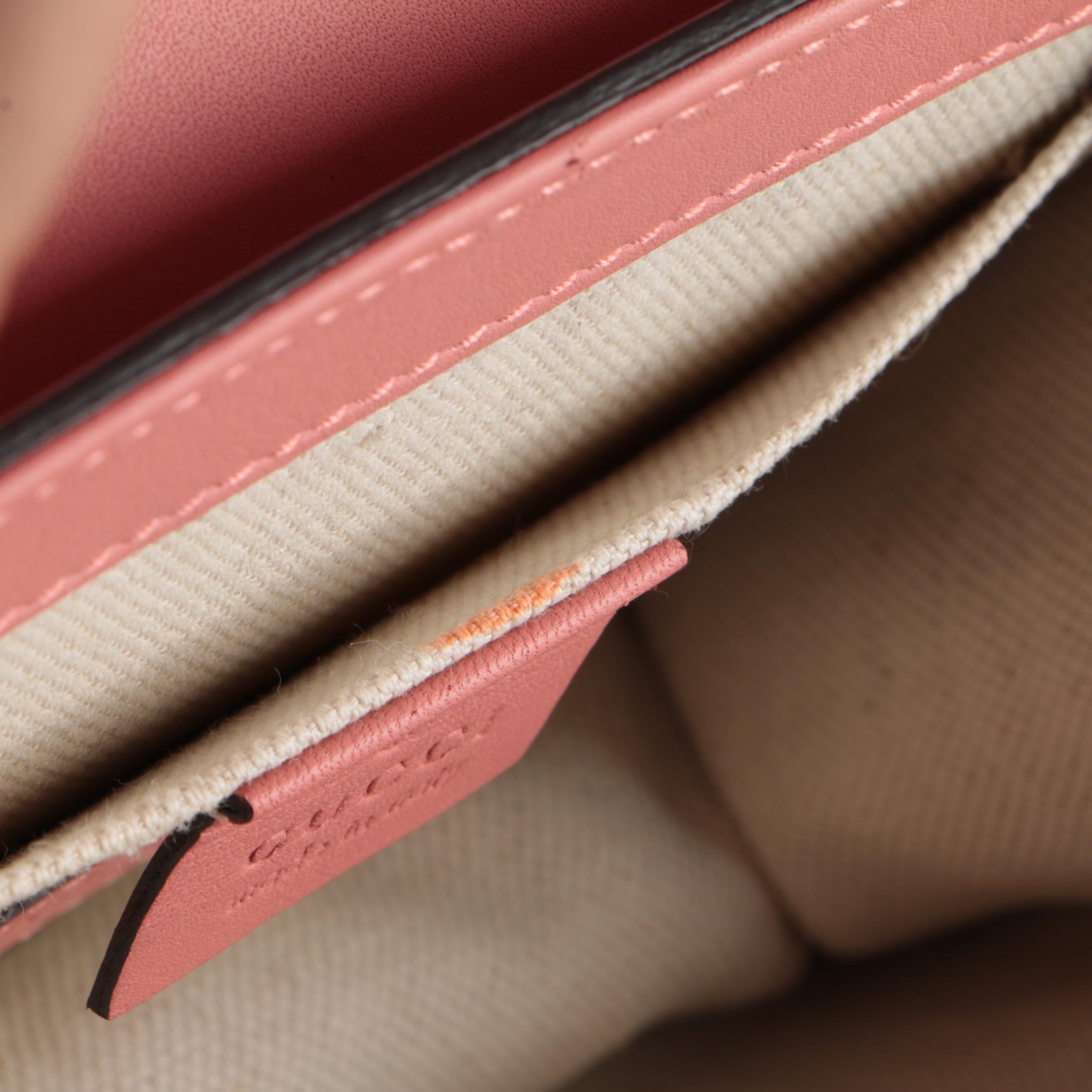 Gucci Pearly Peony Small Shoulder Bag in Contrasting Leather