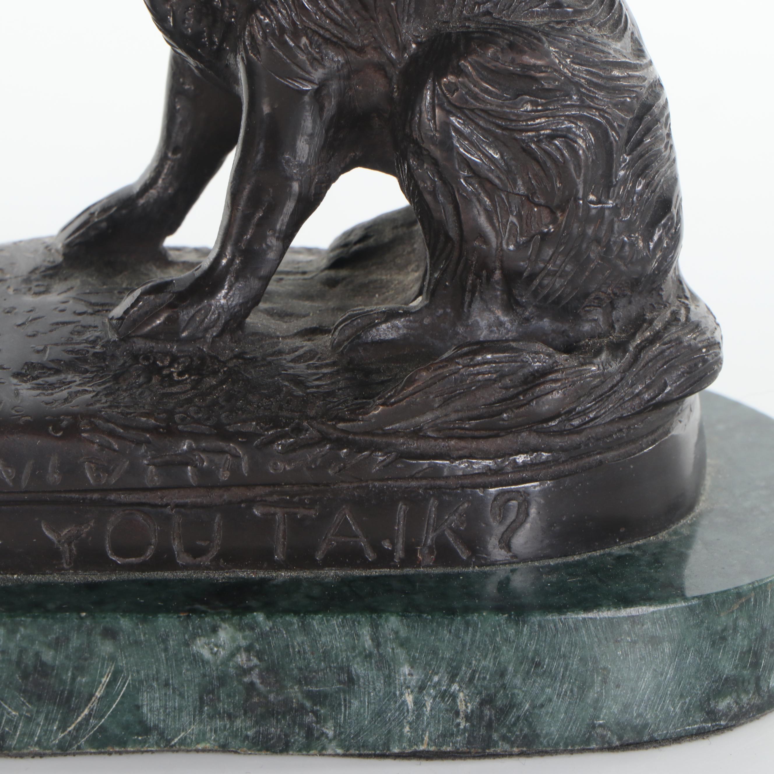 G. Ferrad Bronze Sculpture "Can't You Talk?," Late 20th Century