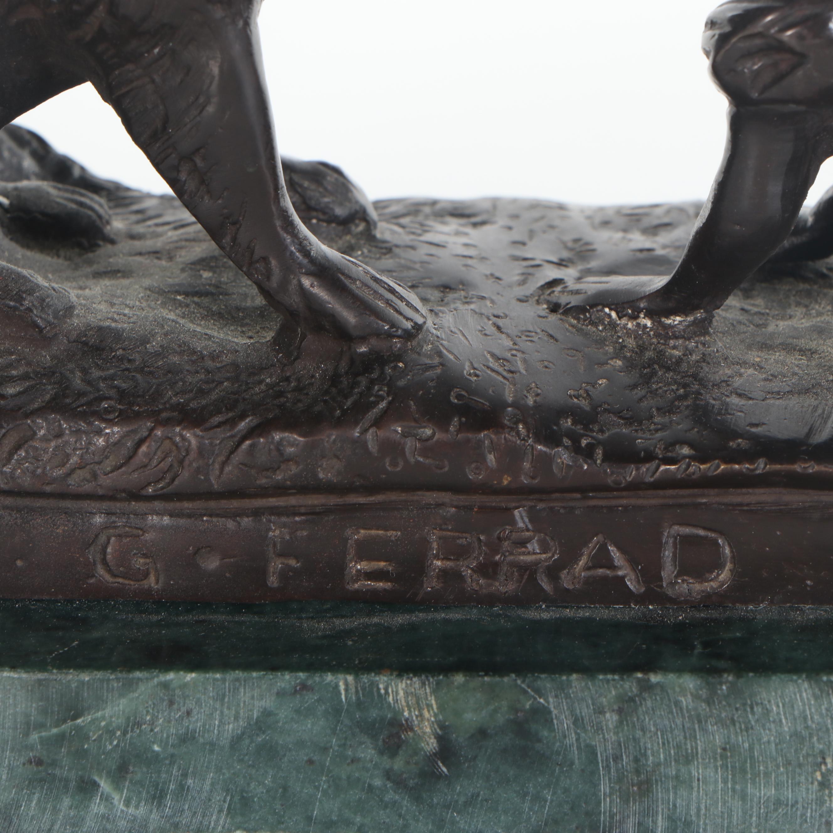 G. Ferrad Bronze Sculpture "Can't You Talk?," Late 20th Century