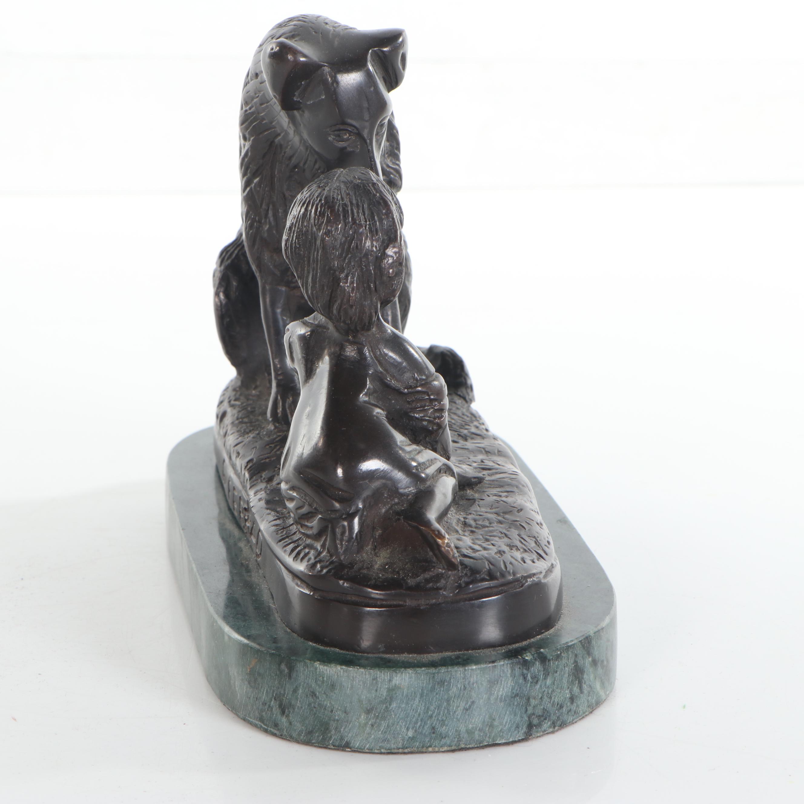 G. Ferrad Bronze Sculpture "Can't You Talk?," Late 20th Century