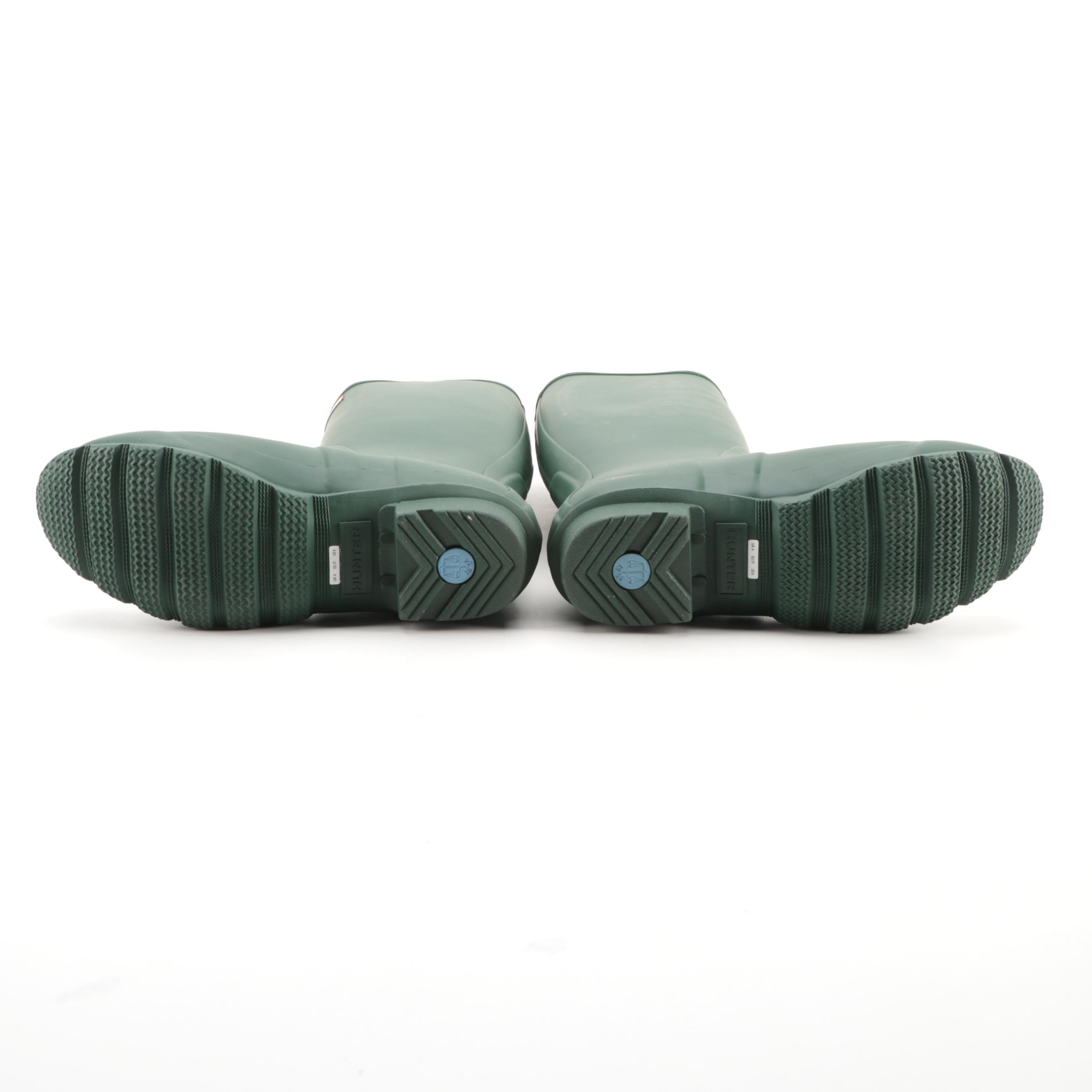 Hunter Original Tall Rain Boots in Matte Hunter Green with Box, Size 6