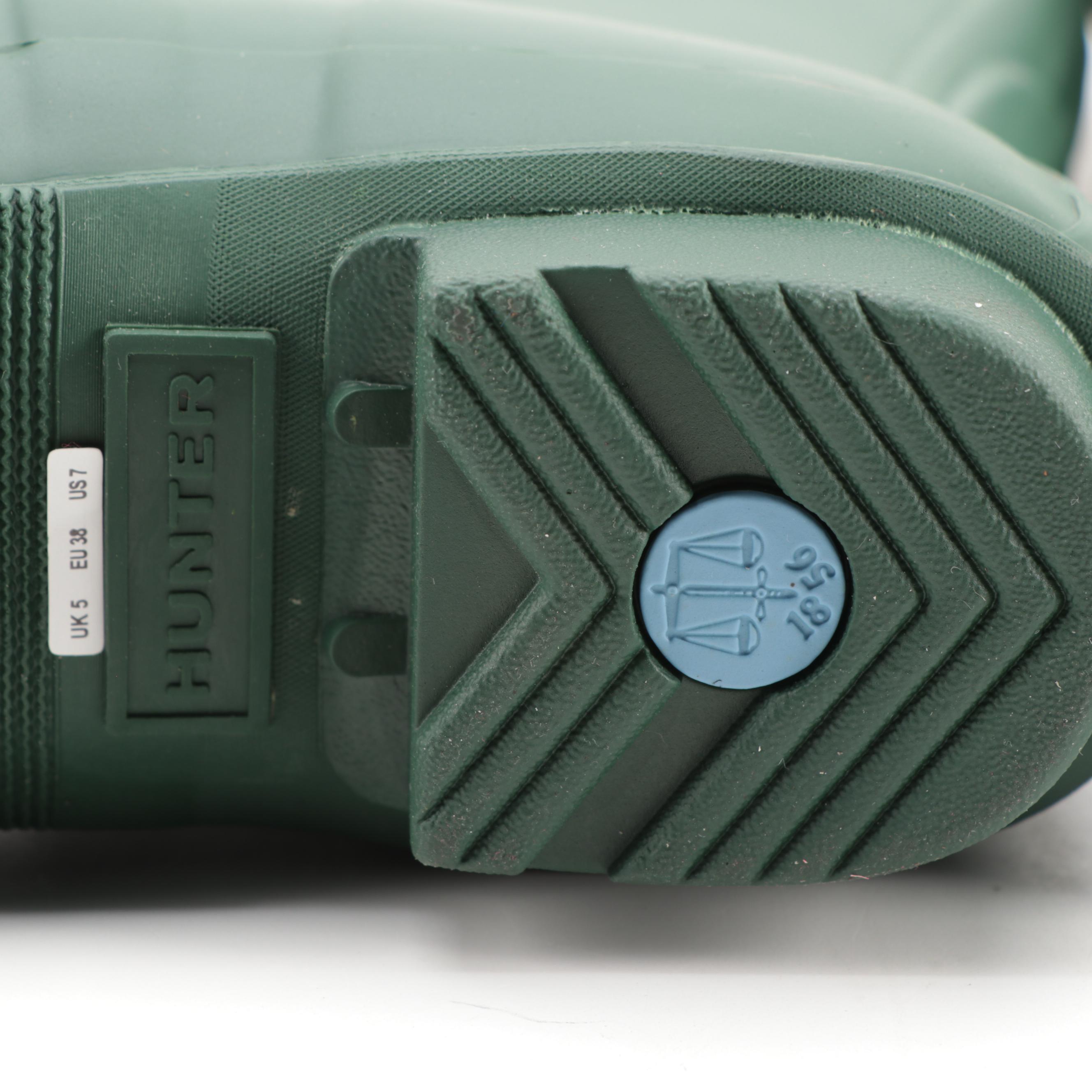 Hunter Original Tall Rain Boots in Matte Hunter Green with Box, Size 7