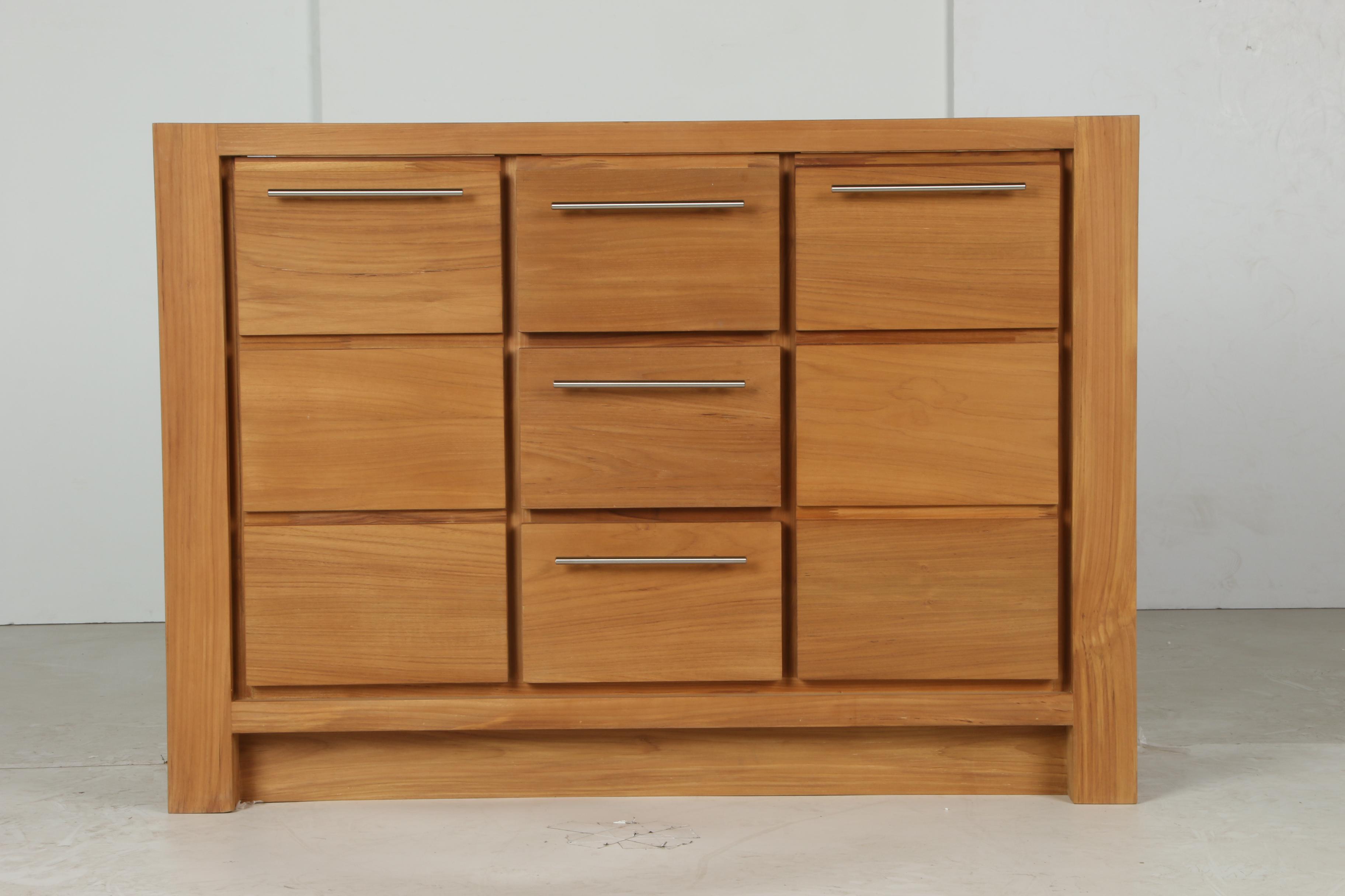 48" "Venica" Teak Oil Finish Narrow Profile Bathroom Vanity Cabinet