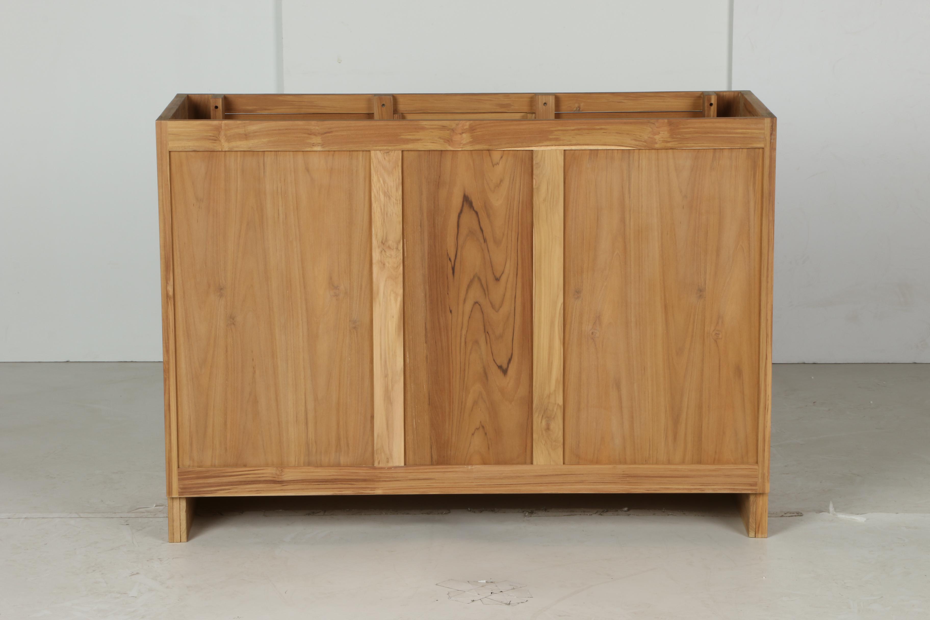48" "Venica" Teak Oil Finish Narrow Profile Bathroom Vanity Cabinet