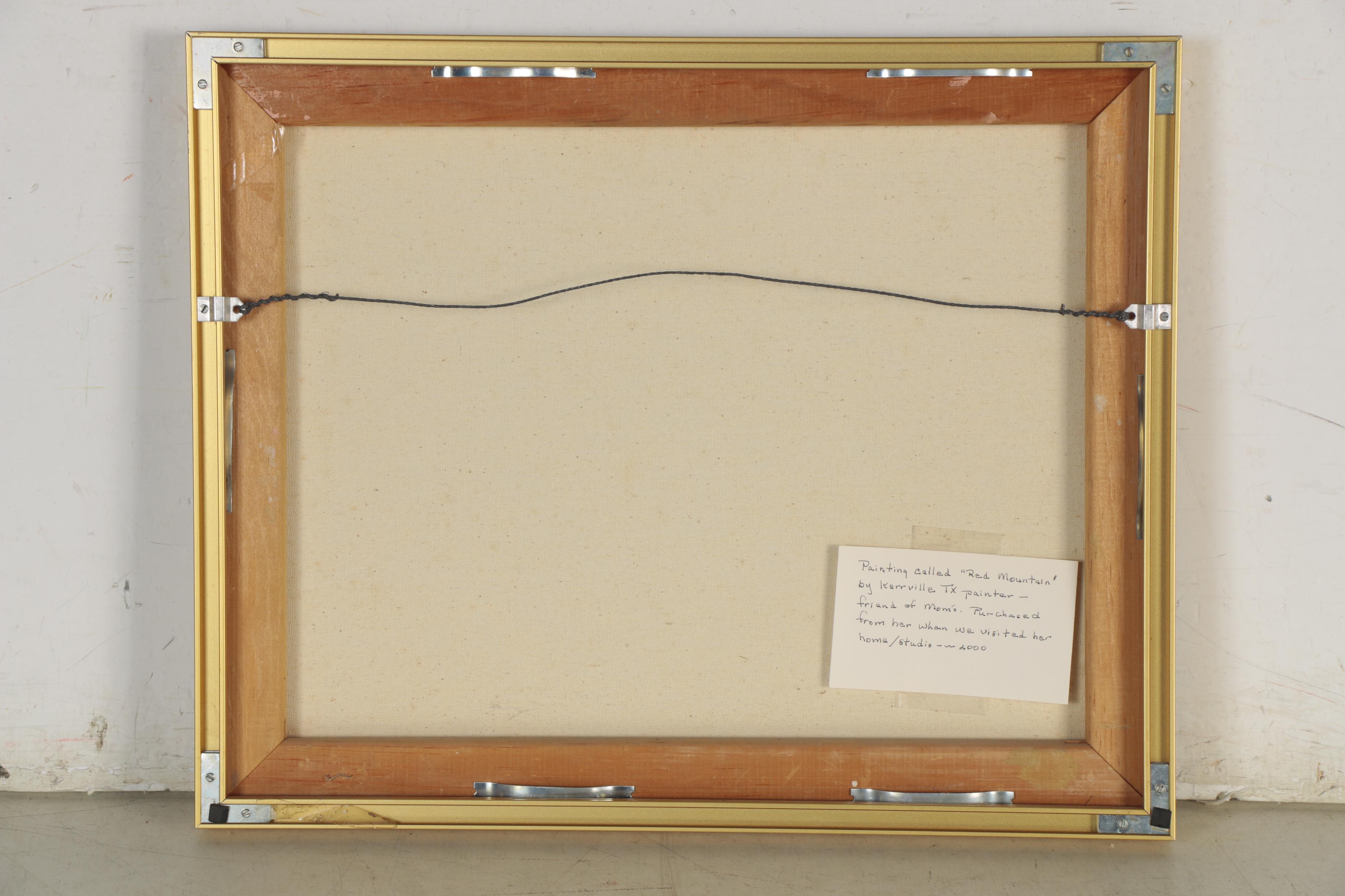 Marilyn Branham Abstract Oil Painting "Red Mountain," Late 20th Century