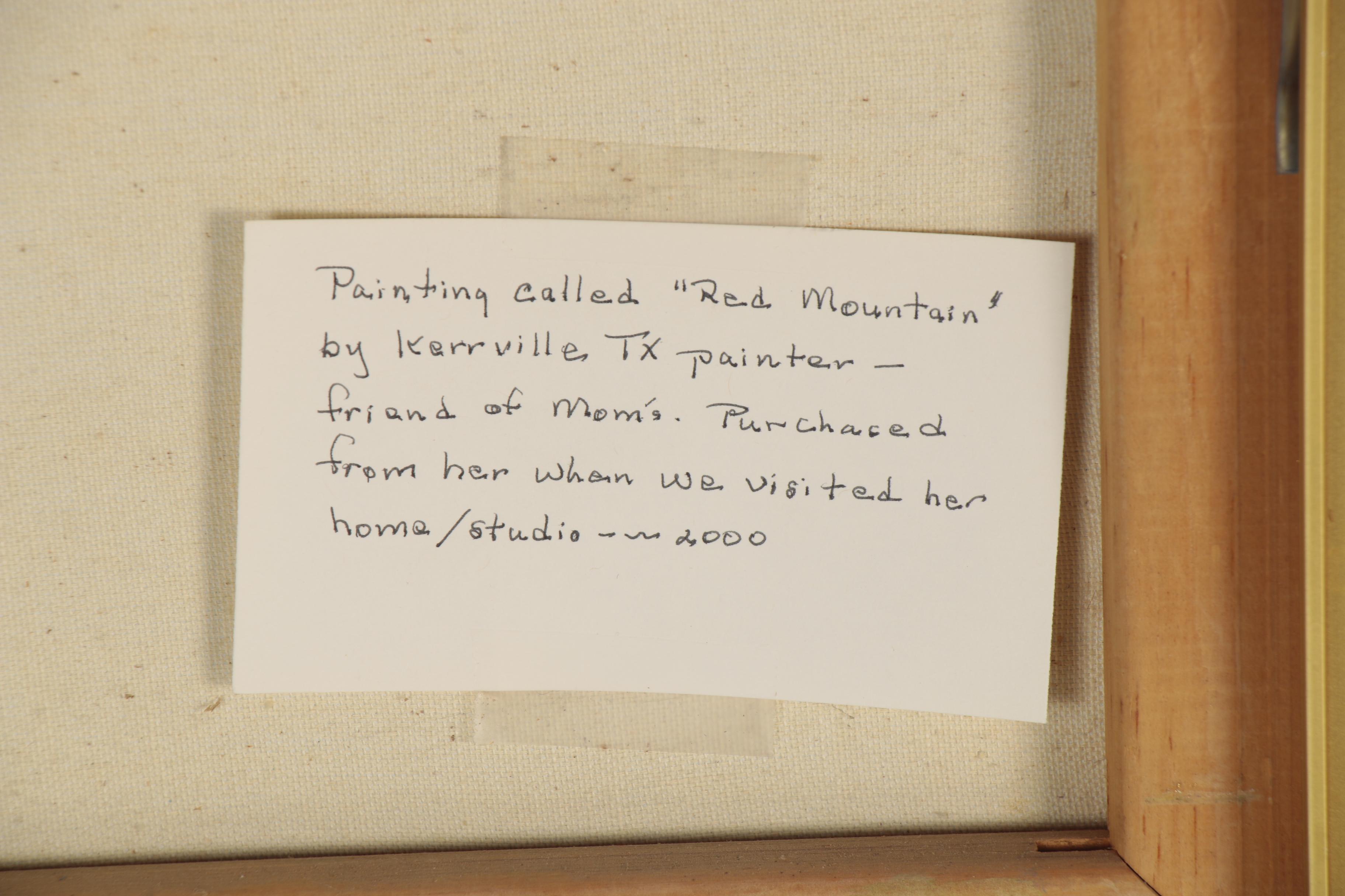 Marilyn Branham Abstract Oil Painting "Red Mountain," Late 20th Century