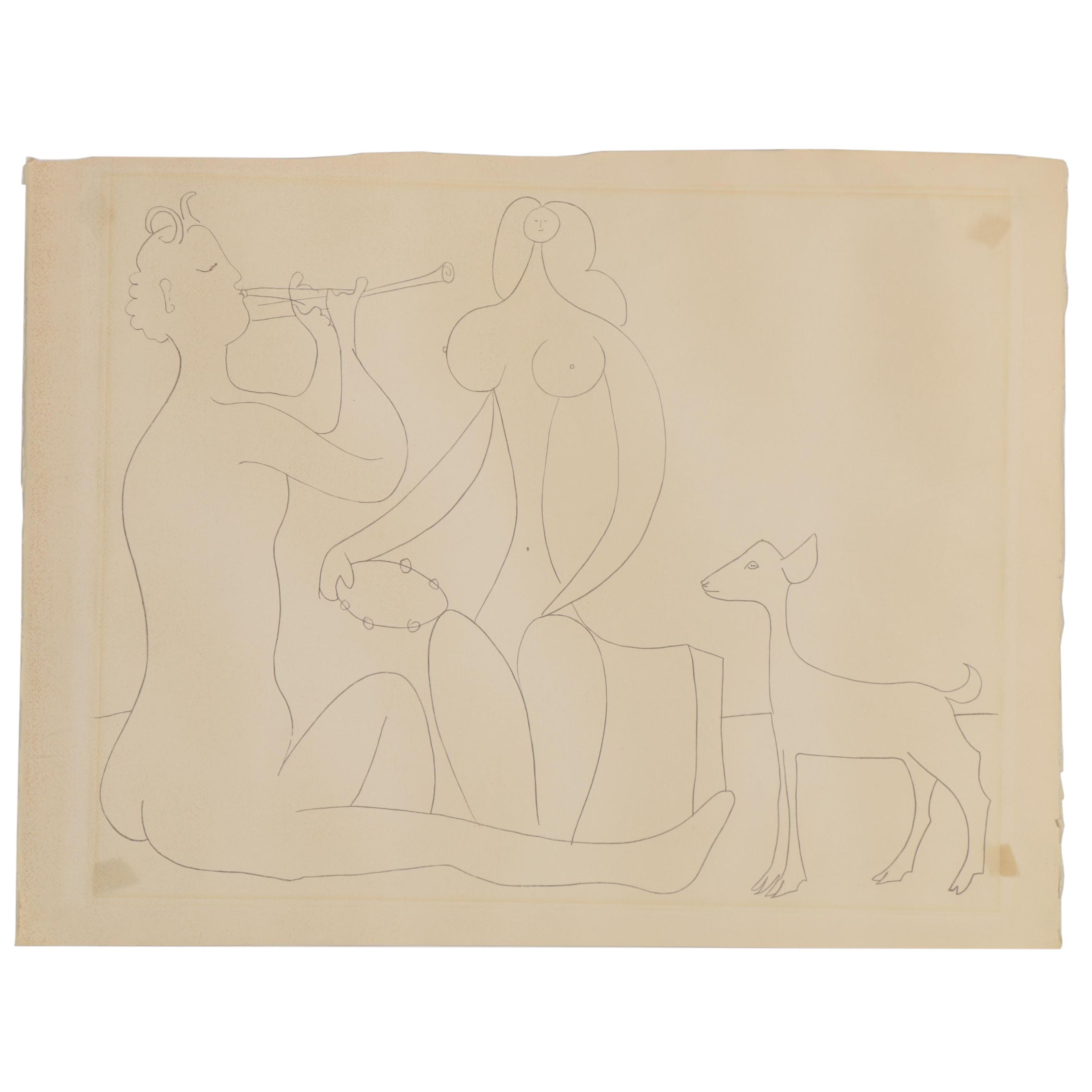 Collotype after Pablo Picasso from "Mes Dessins d'Antibes," 1958