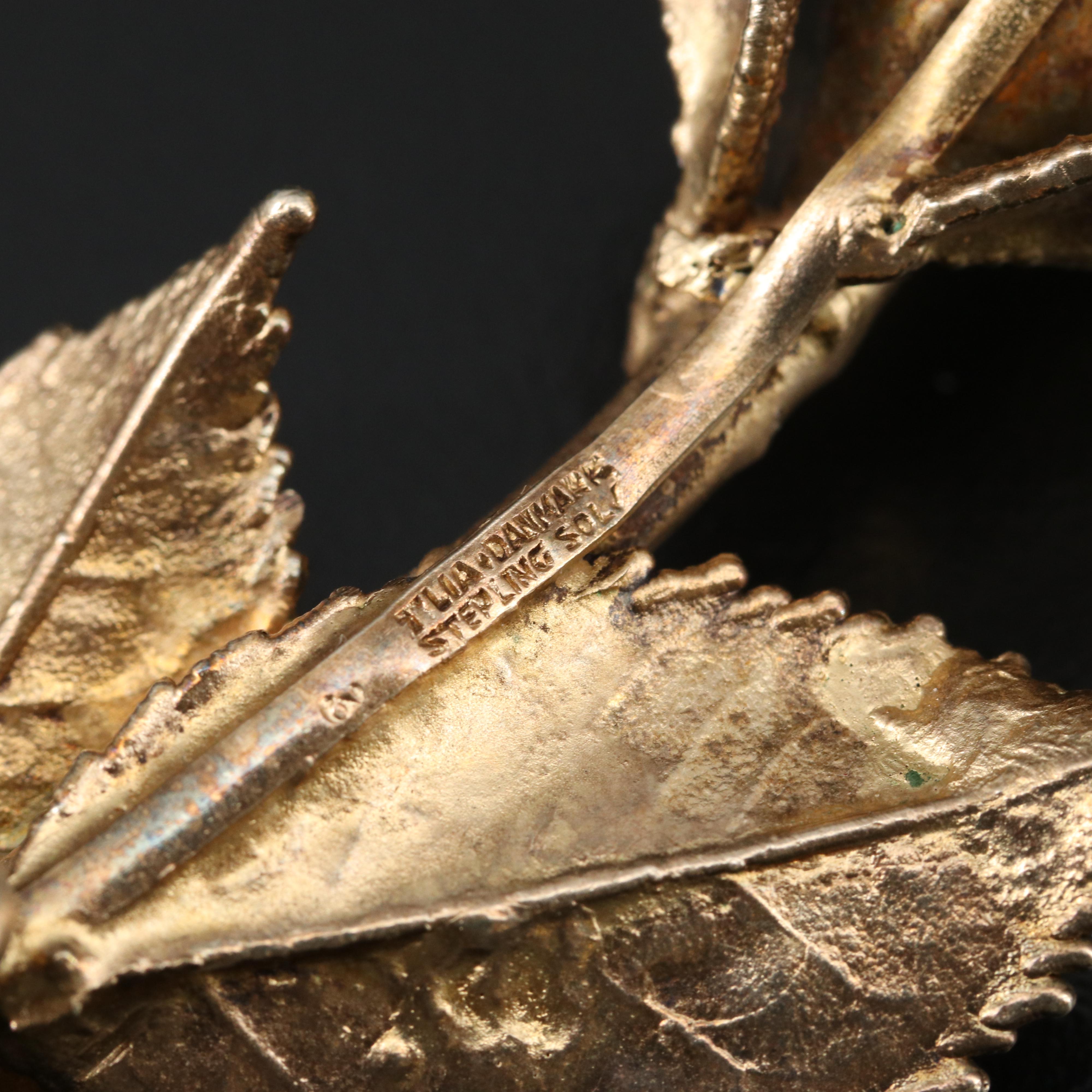 Tilia Danish Sterling Rose Brooch