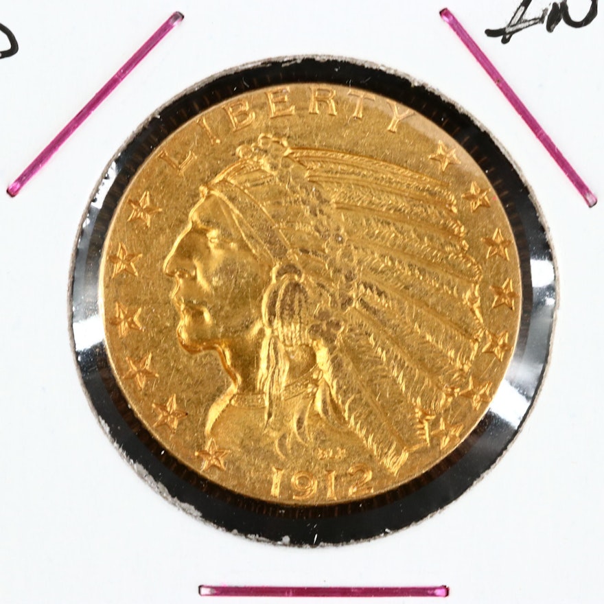 1912 Indian Head $5 Gold Half Eagle
