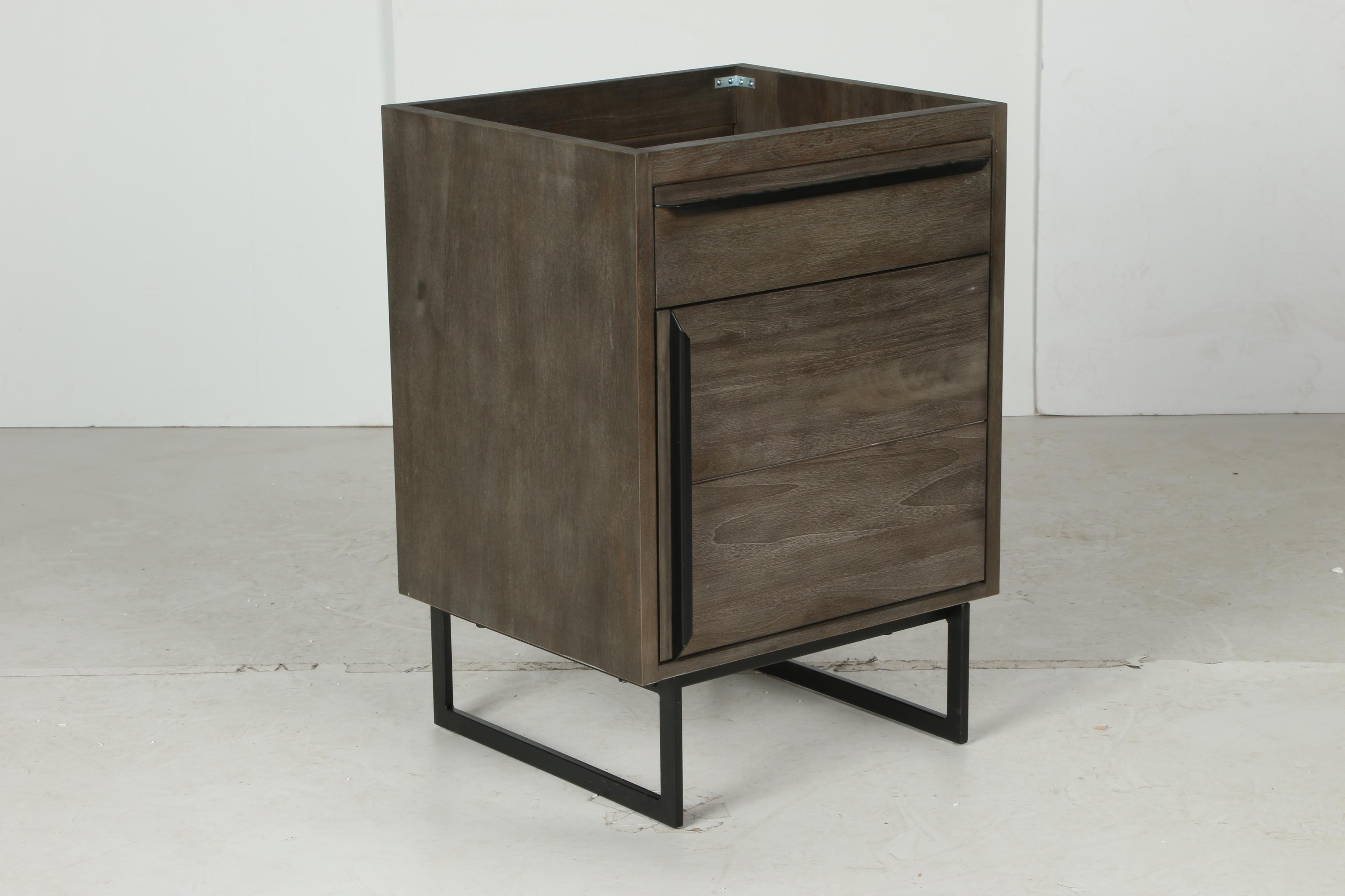 24" "Lappland" Teak Gray Finish Bathroom Vanity Cabinet