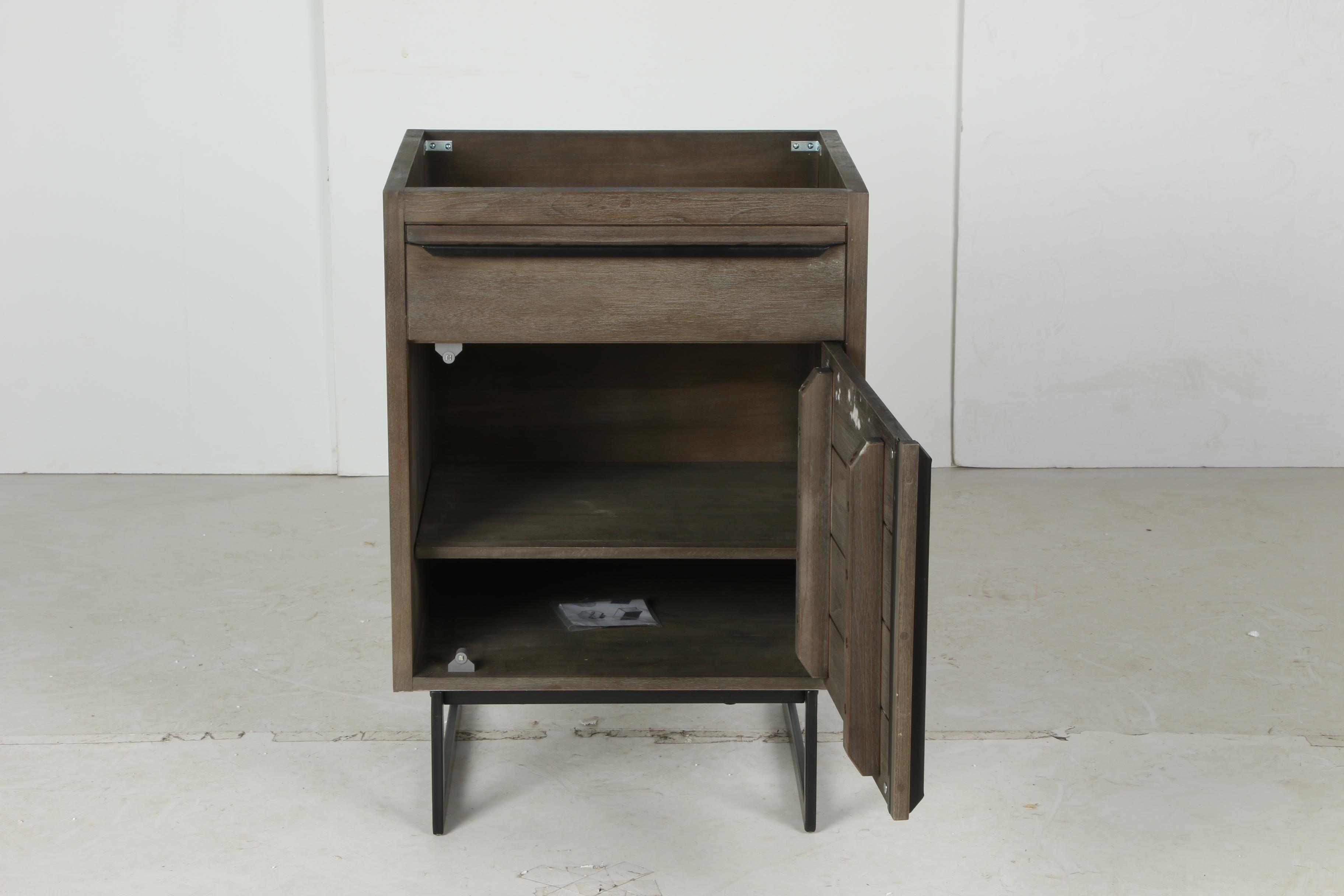 24" "Lappland" Teak Gray Finish Bathroom Vanity Cabinet