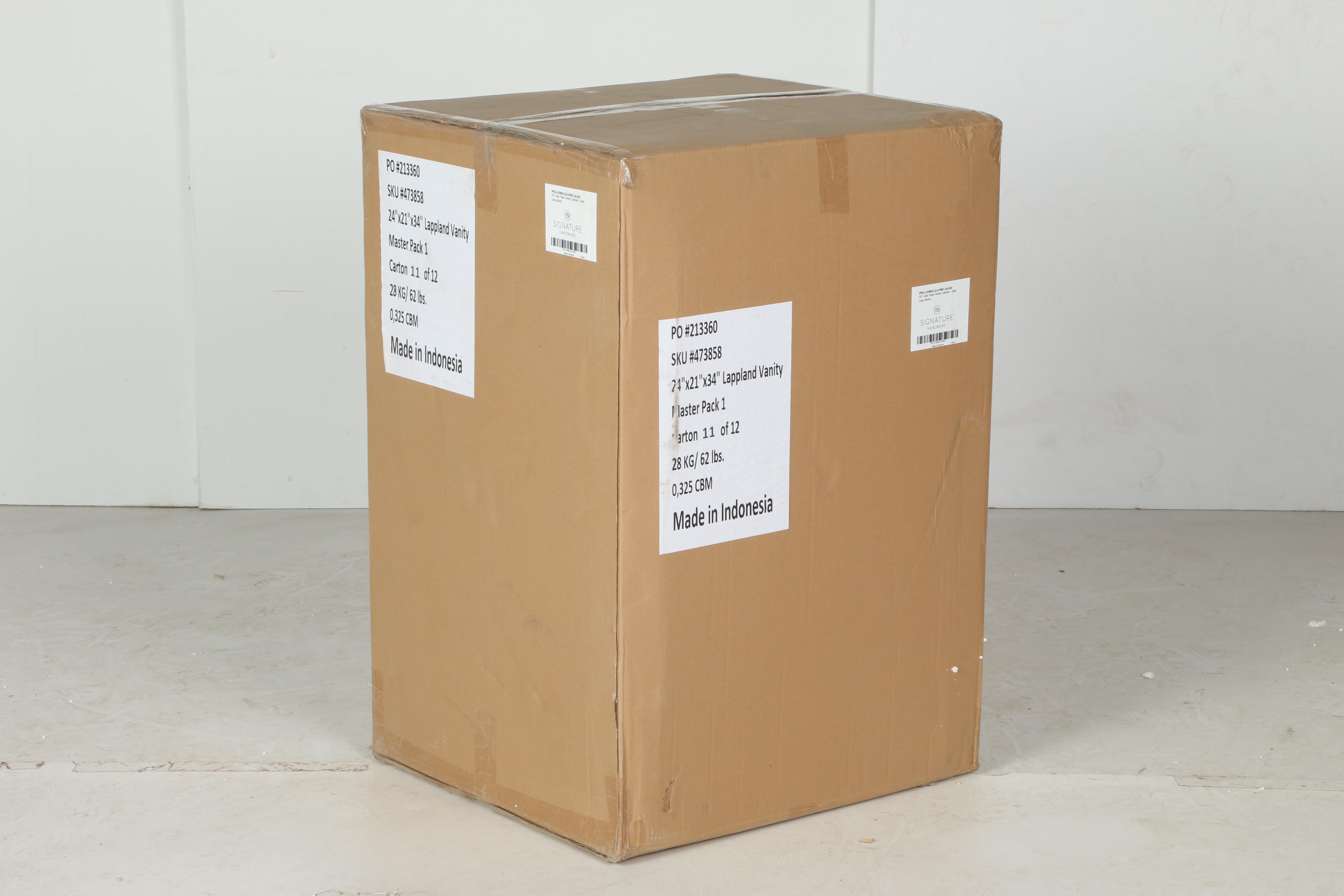 24" "Lappland" Teak Gray Finish Bathroom Vanity Cabinet