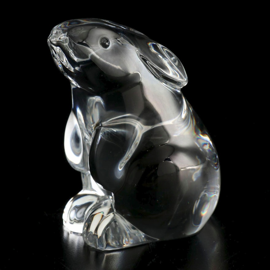 Baccarat "Rabbit Sitting" Crystal Figurine