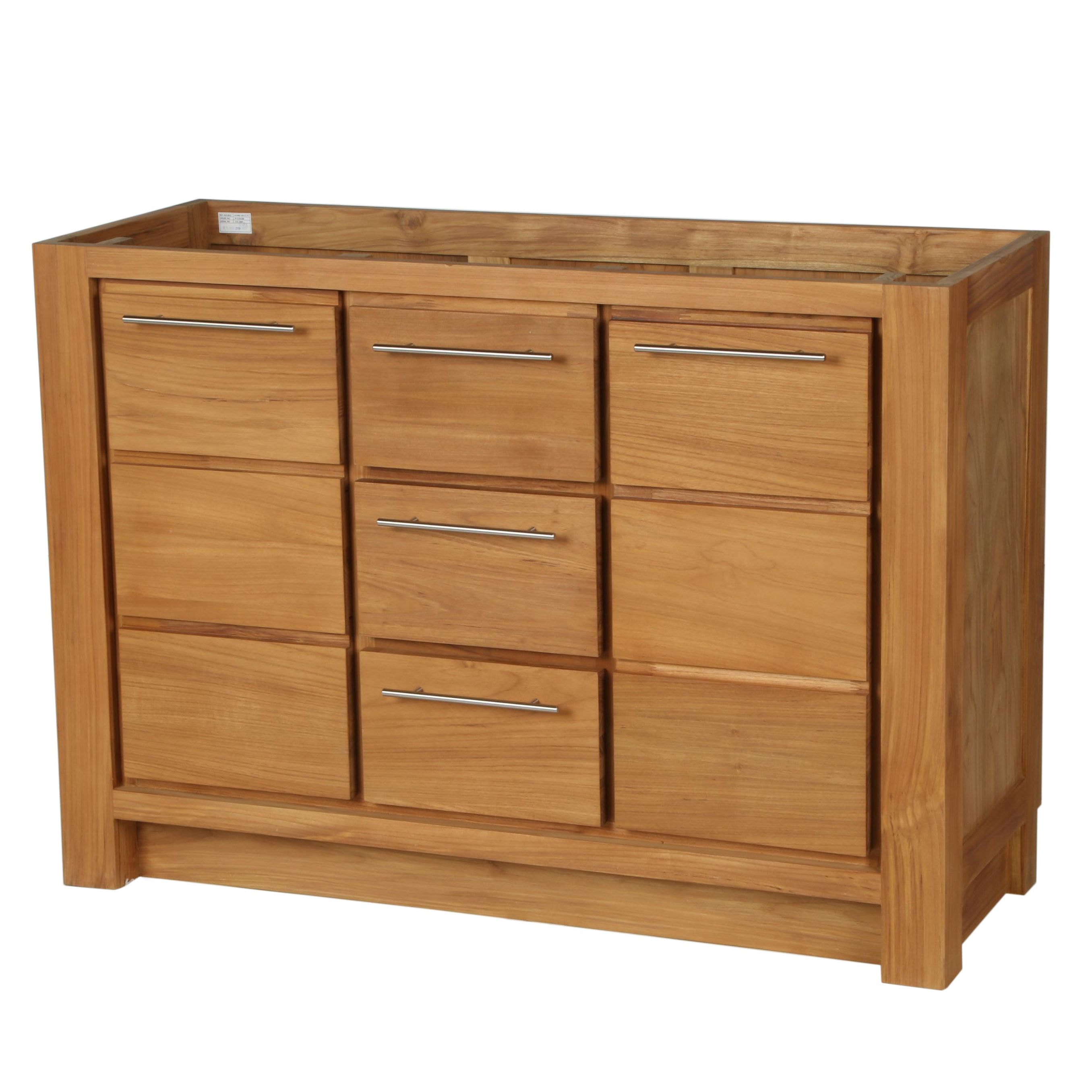 48" "Venica" Teak Oil Finish Narrow Profile Bathroom Vanity Cabinet