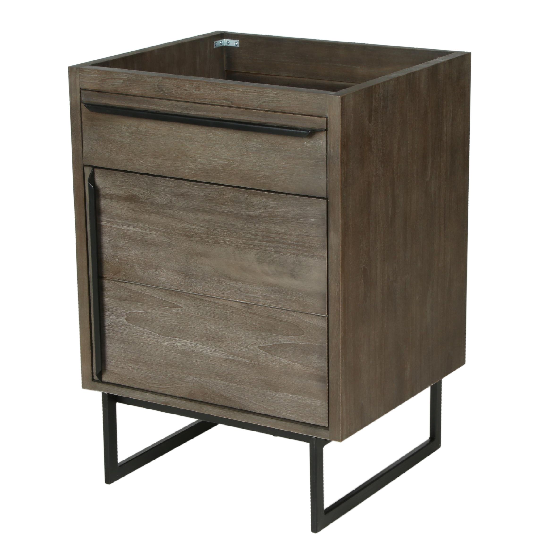 24" "Lappland" Teak Gray Finish Bathroom Vanity Cabinet