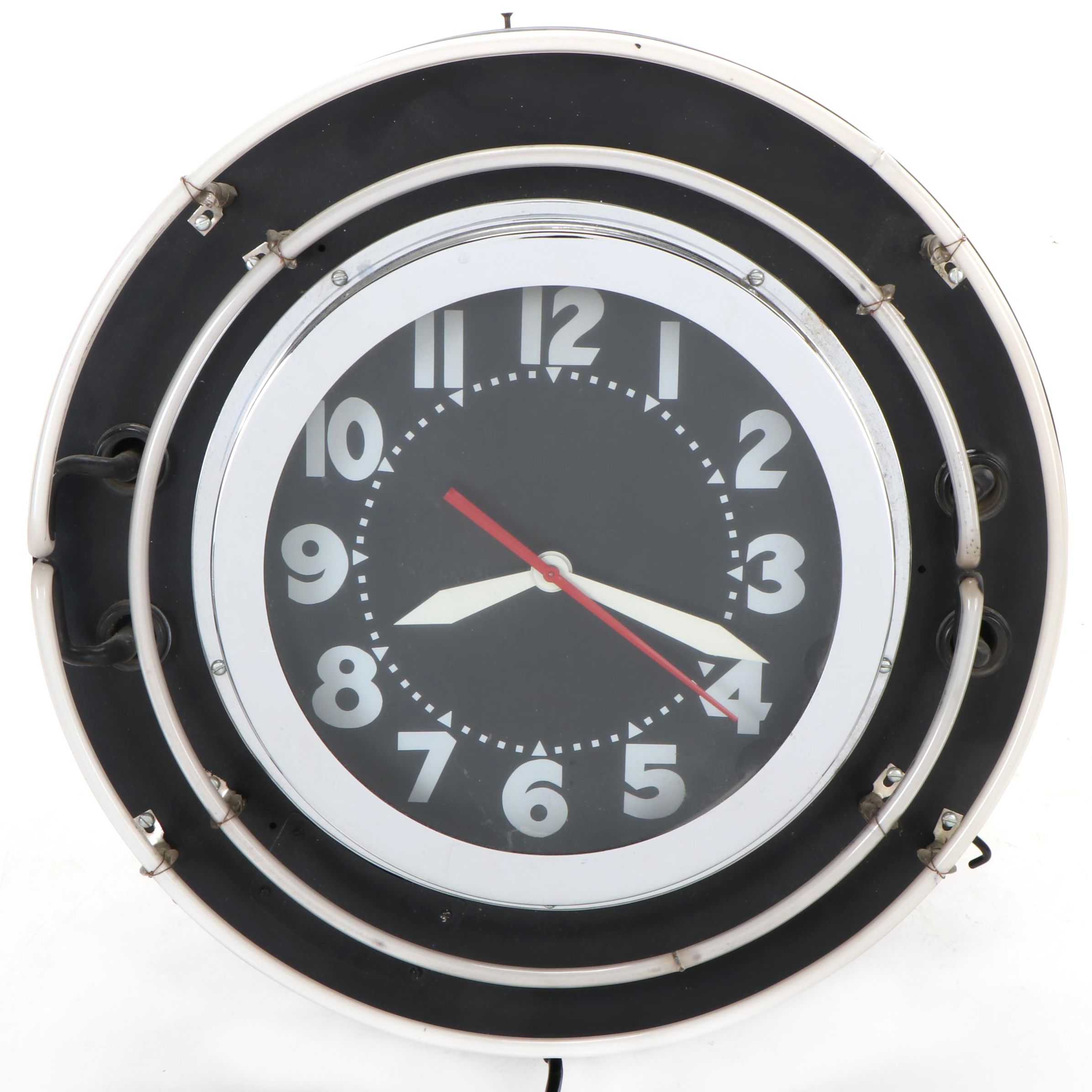 Whistling Oyster Restored  Black Shane Neon Clock