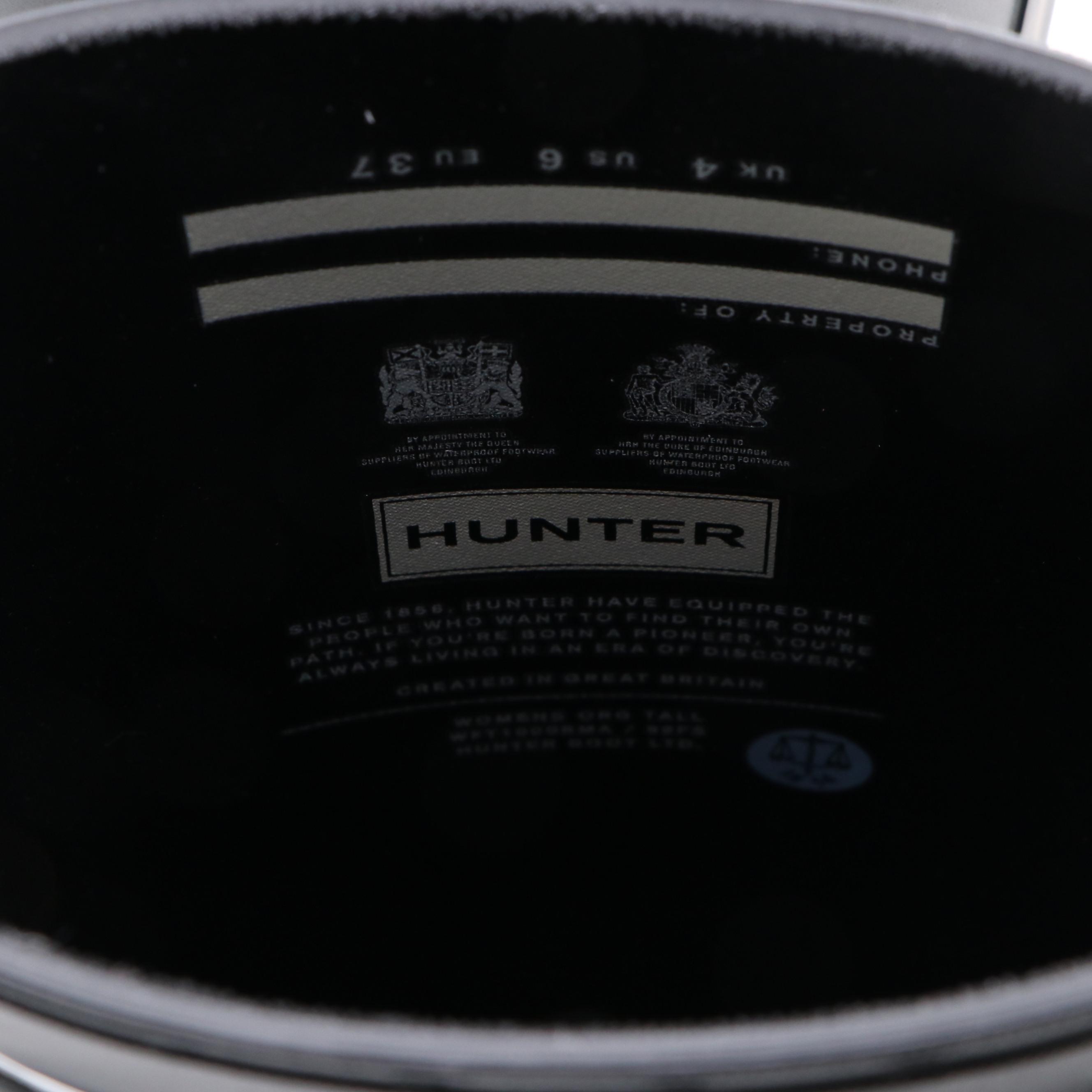Hunter Original Tall Rain Boots in Matte Black with Box, Size 6