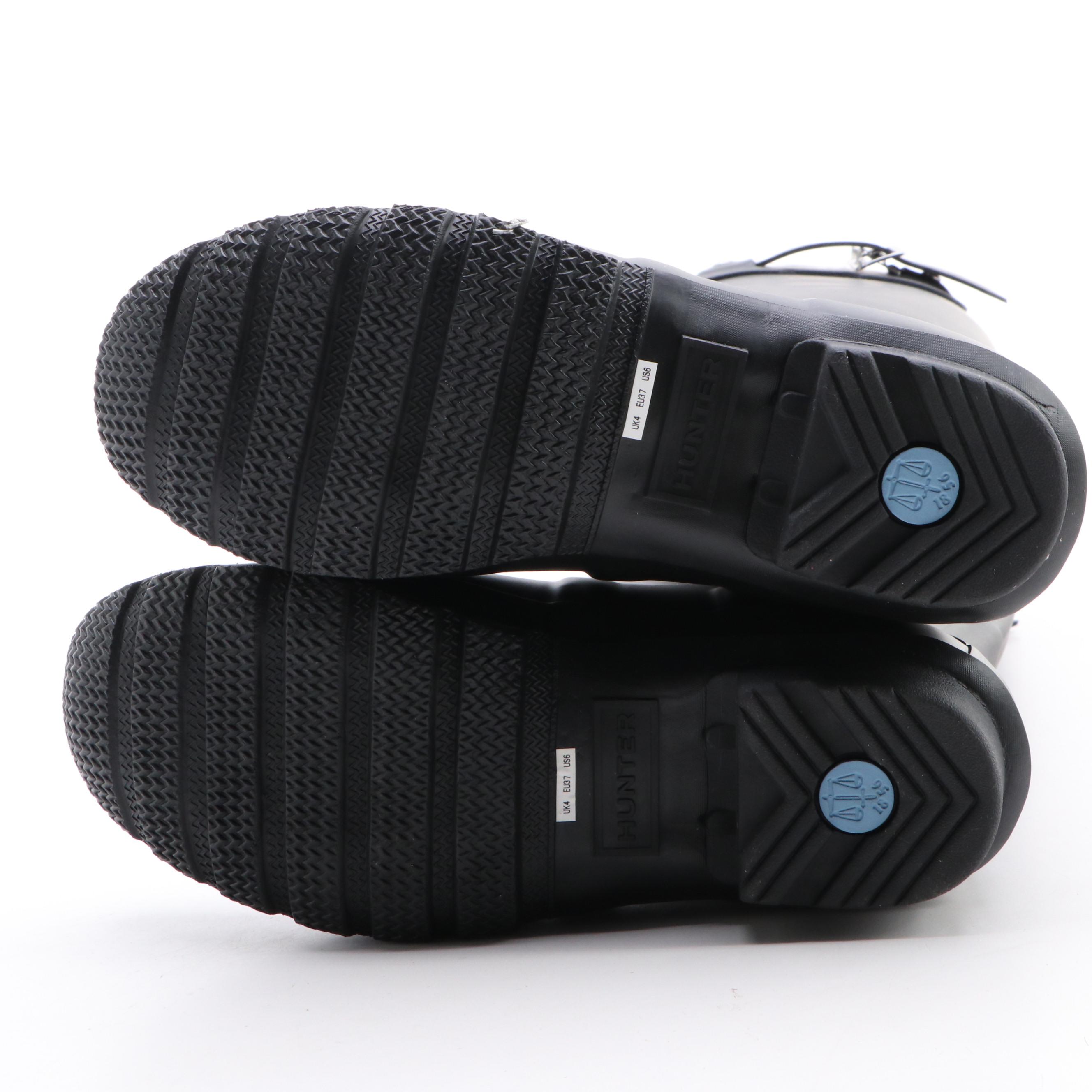 Hunter Original Tall Rain Boots in Matte Black with Box, Size 6