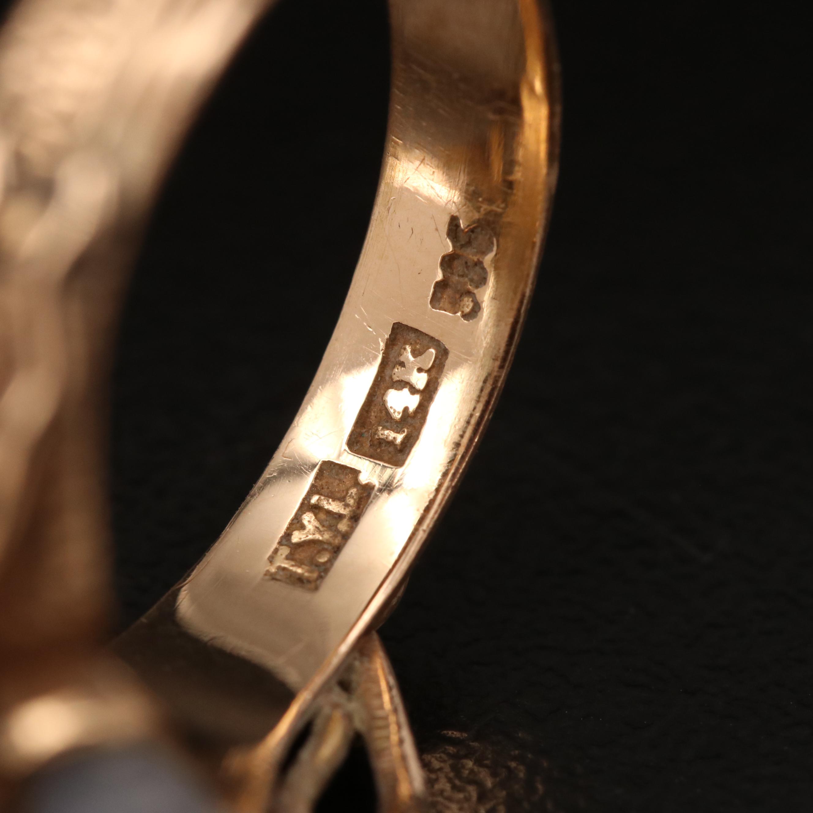 Vintage T.Y. Lee 14K Star Ruby and Star Sapphire Dragon Ring