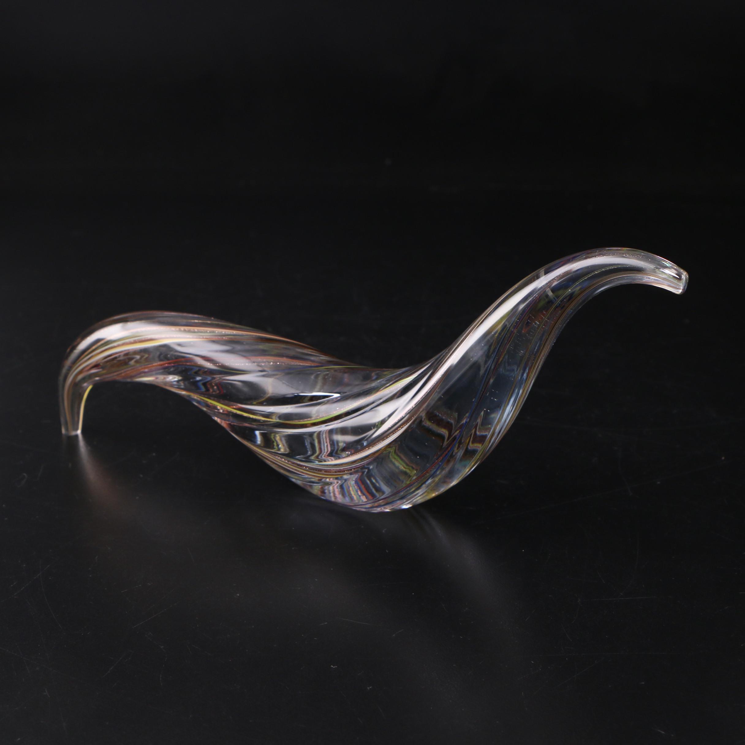 Darren Goodman Abstract Hand-Blown Glass Dove, 2020