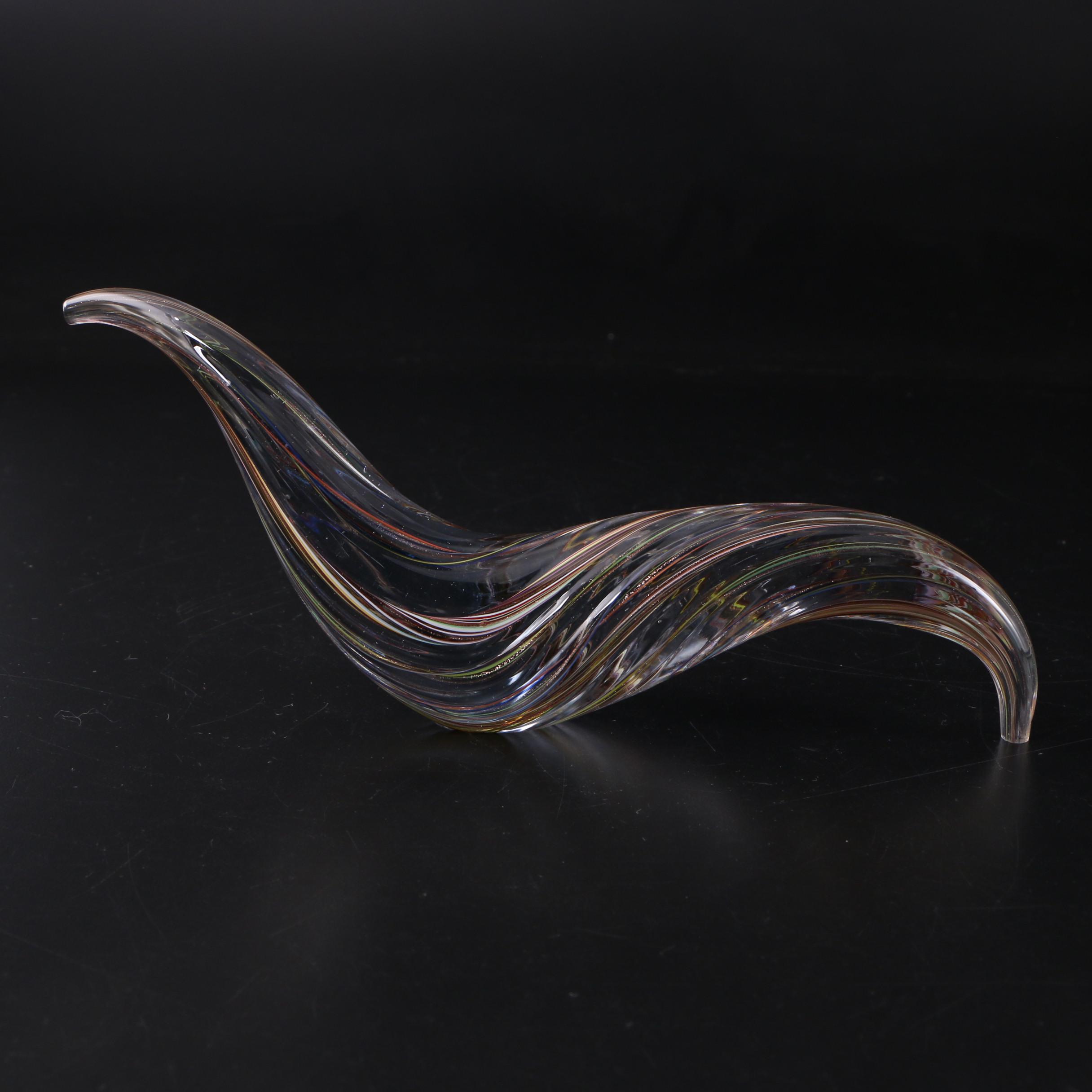 Darren Goodman Abstract Hand-Blown Glass Dove, 2020