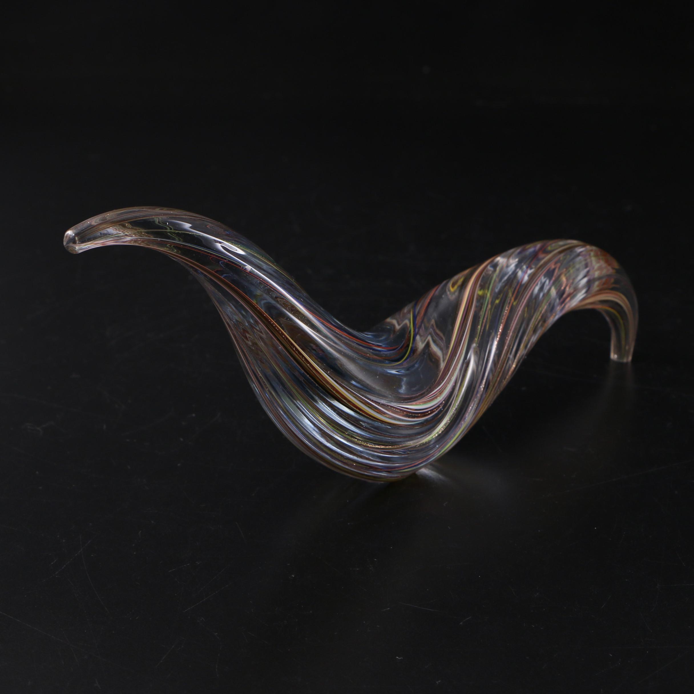 Darren Goodman Abstract Hand-Blown Glass Dove, 2020