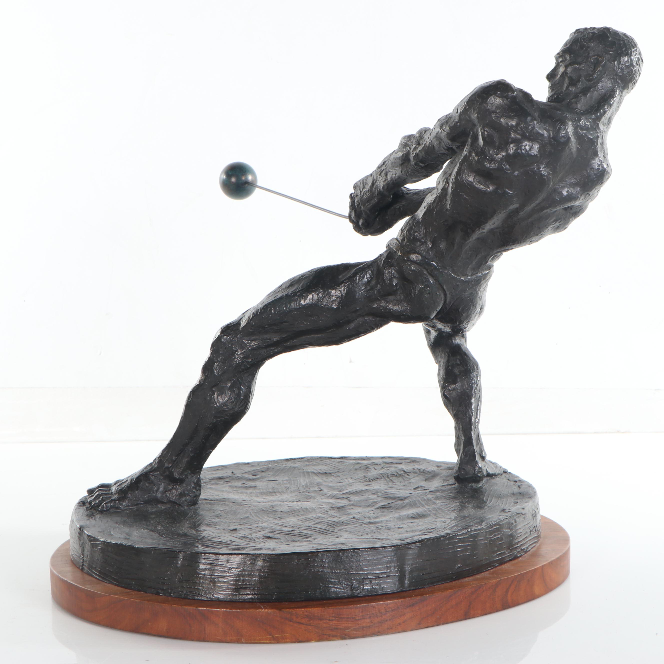 Thomas Holland Bonded Bronze Sculpture "The Hammer Thrower," 1968