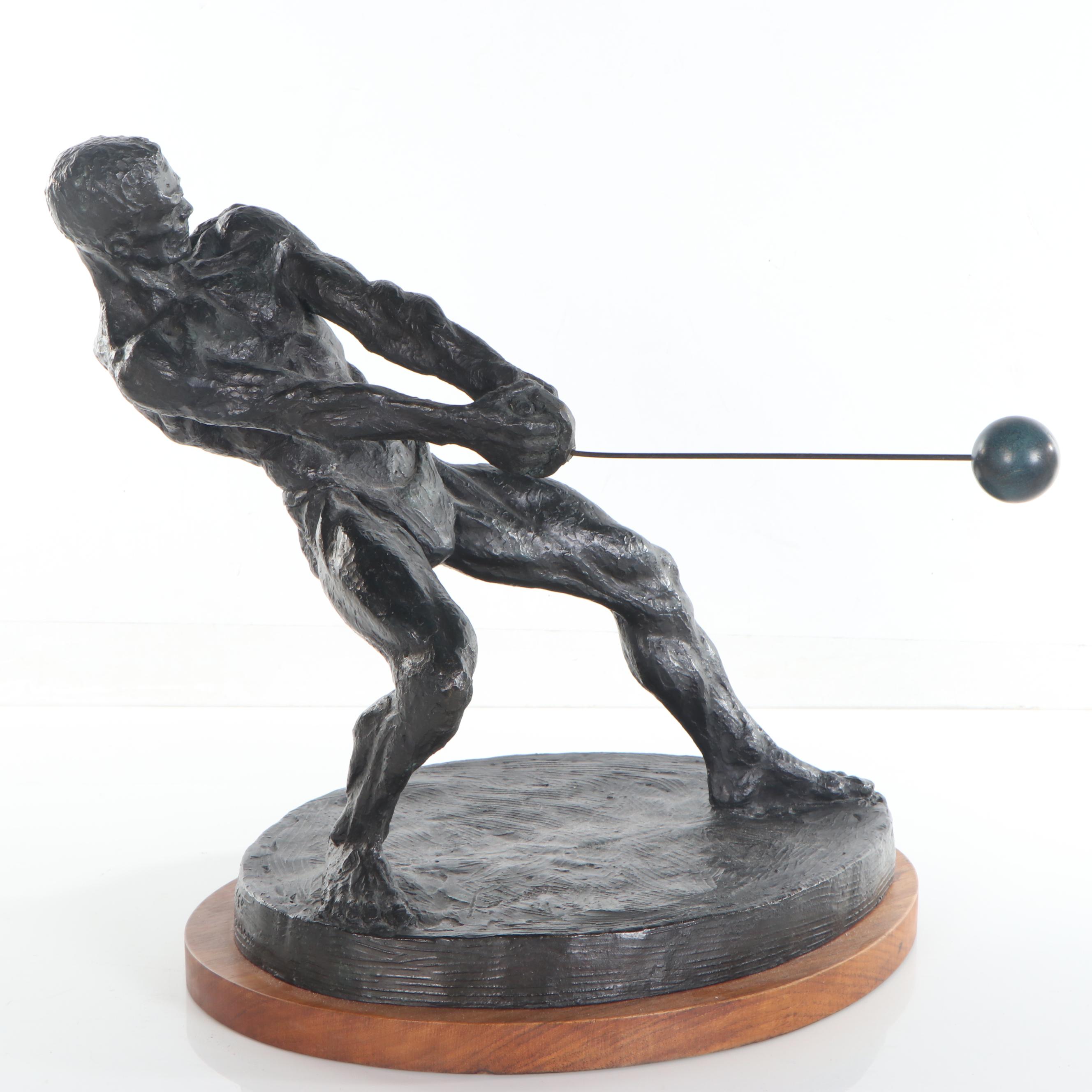 Thomas Holland Bonded Bronze Sculpture "The Hammer Thrower," 1968