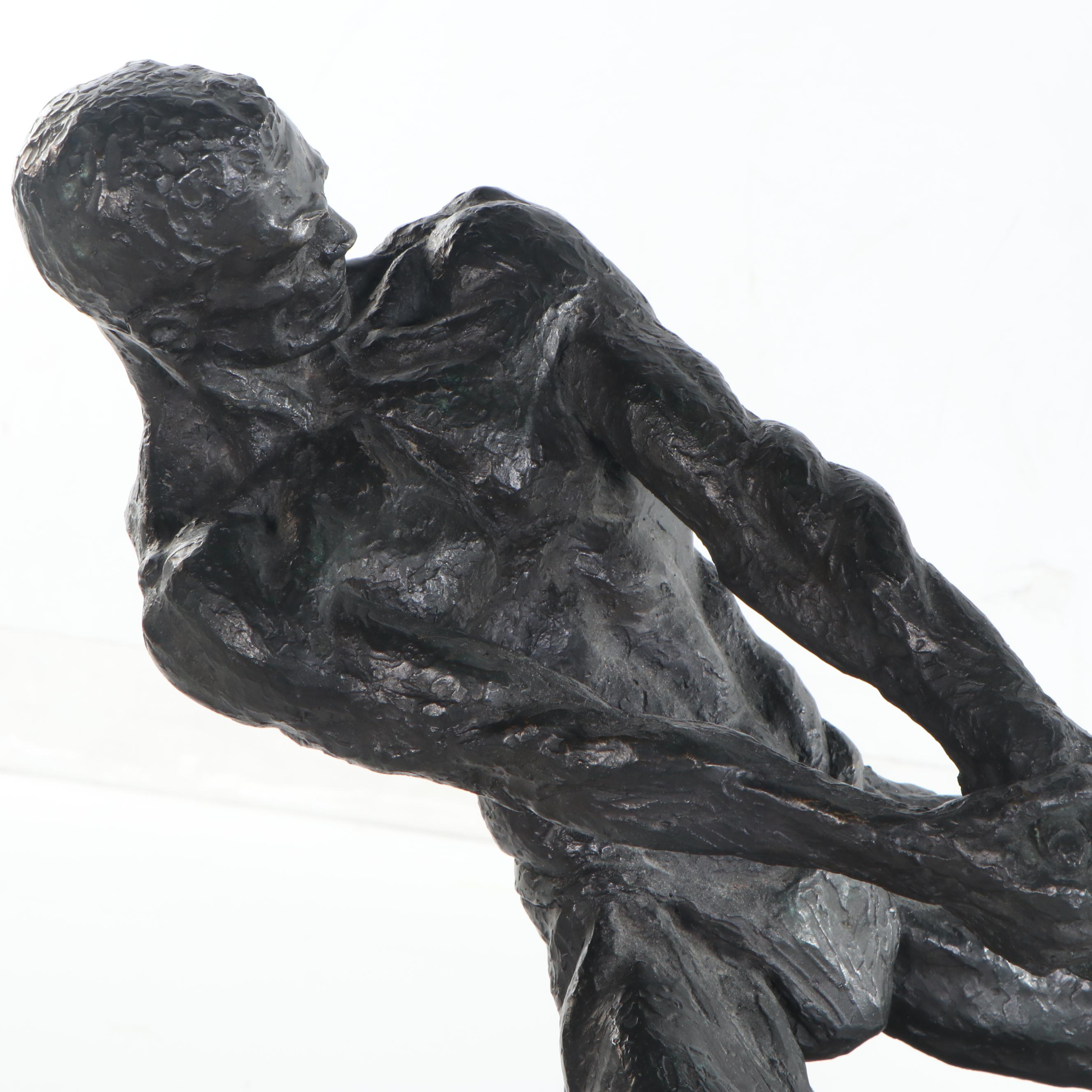 Thomas Holland Bonded Bronze Sculpture "The Hammer Thrower," 1968