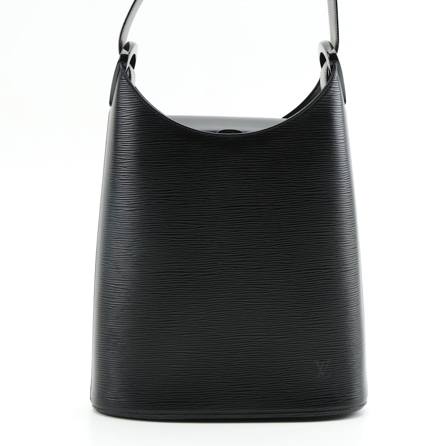 Louis Vuitton Verseau Shoulder Bag in Black Epi Leather and Smooth Leather