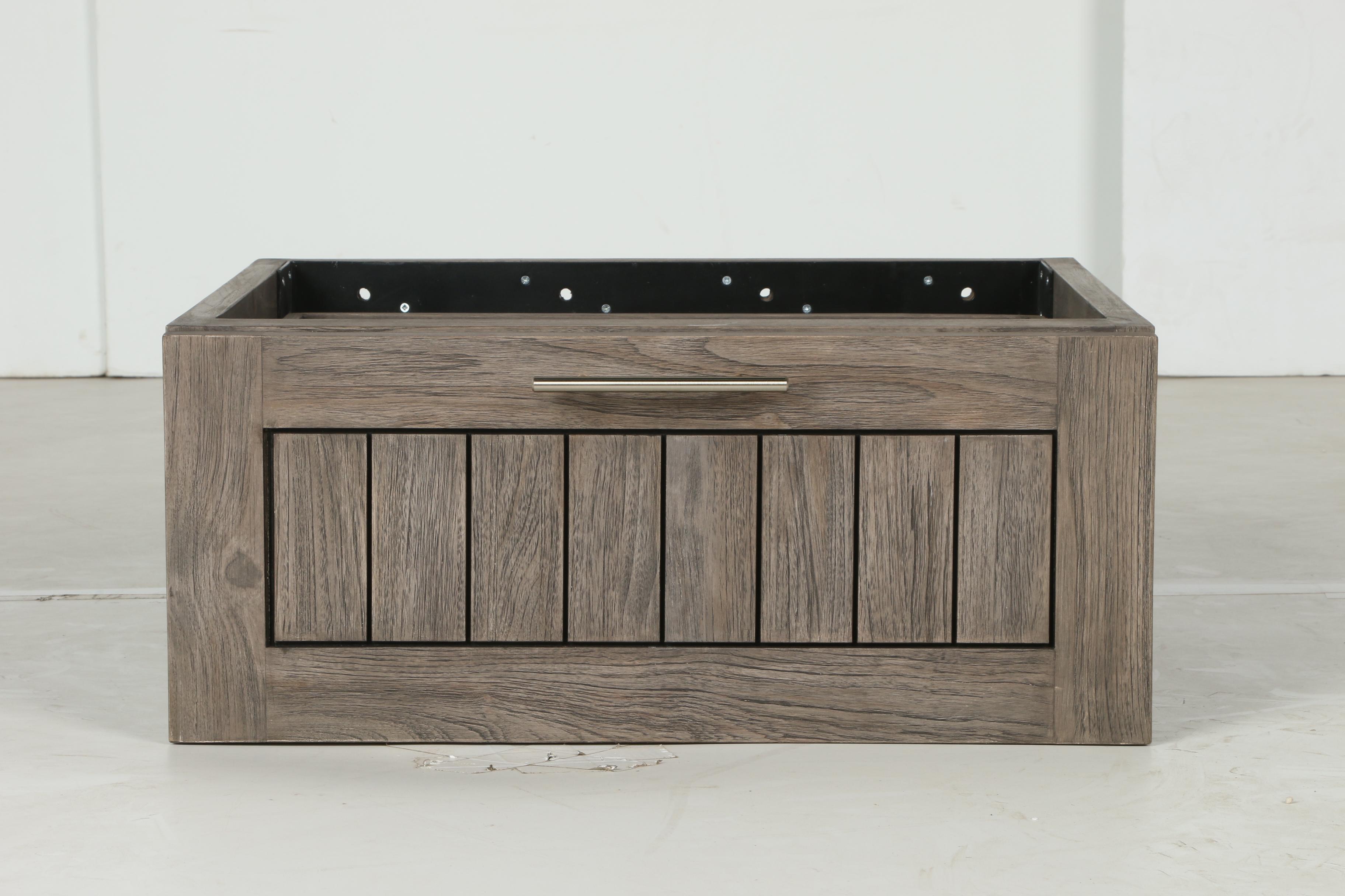 24" "Montara" Gray Wash Finish Teak Makeup Drawer for Vanity