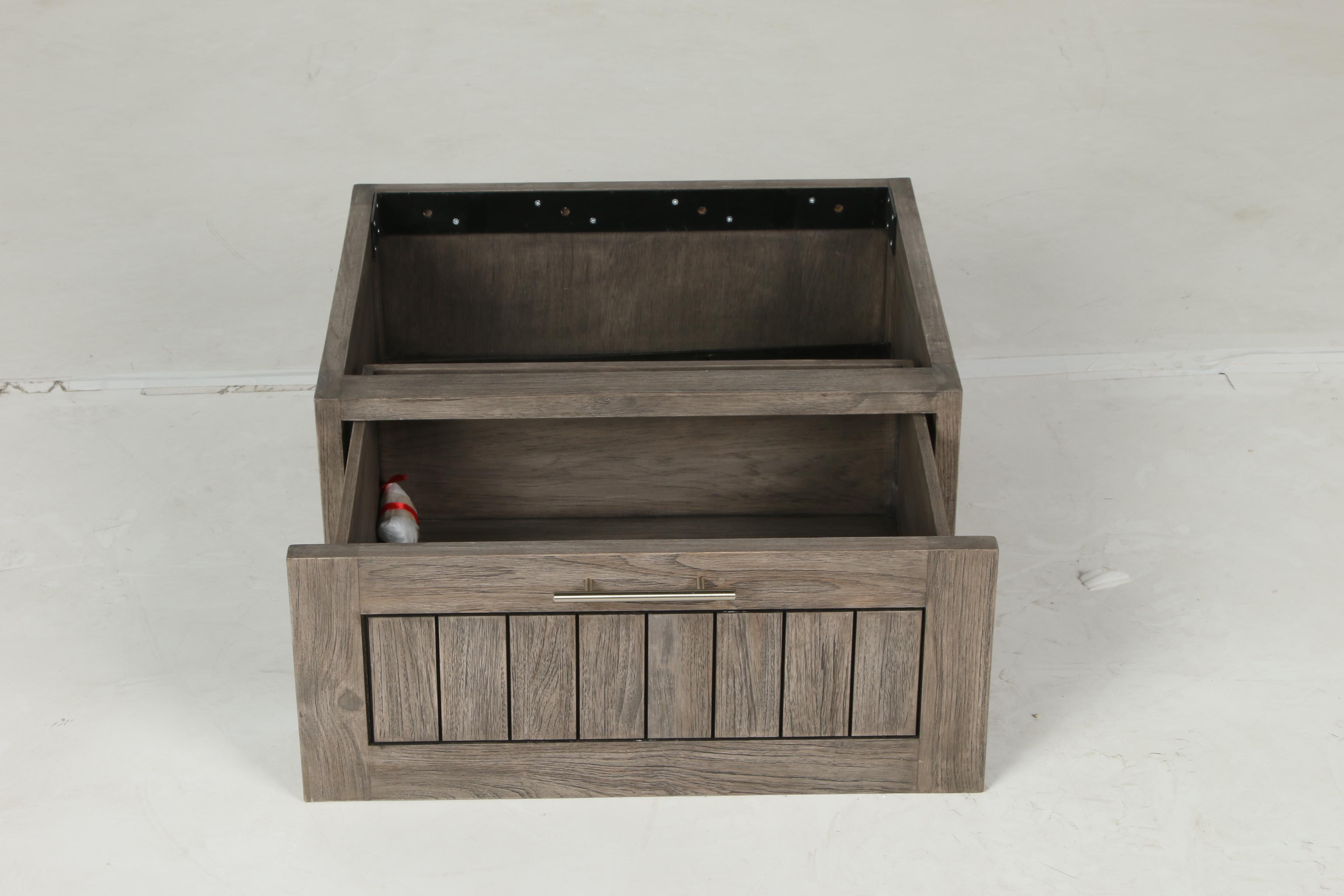 24" "Montara" Gray Wash Finish Teak Makeup Drawer for Vanity
