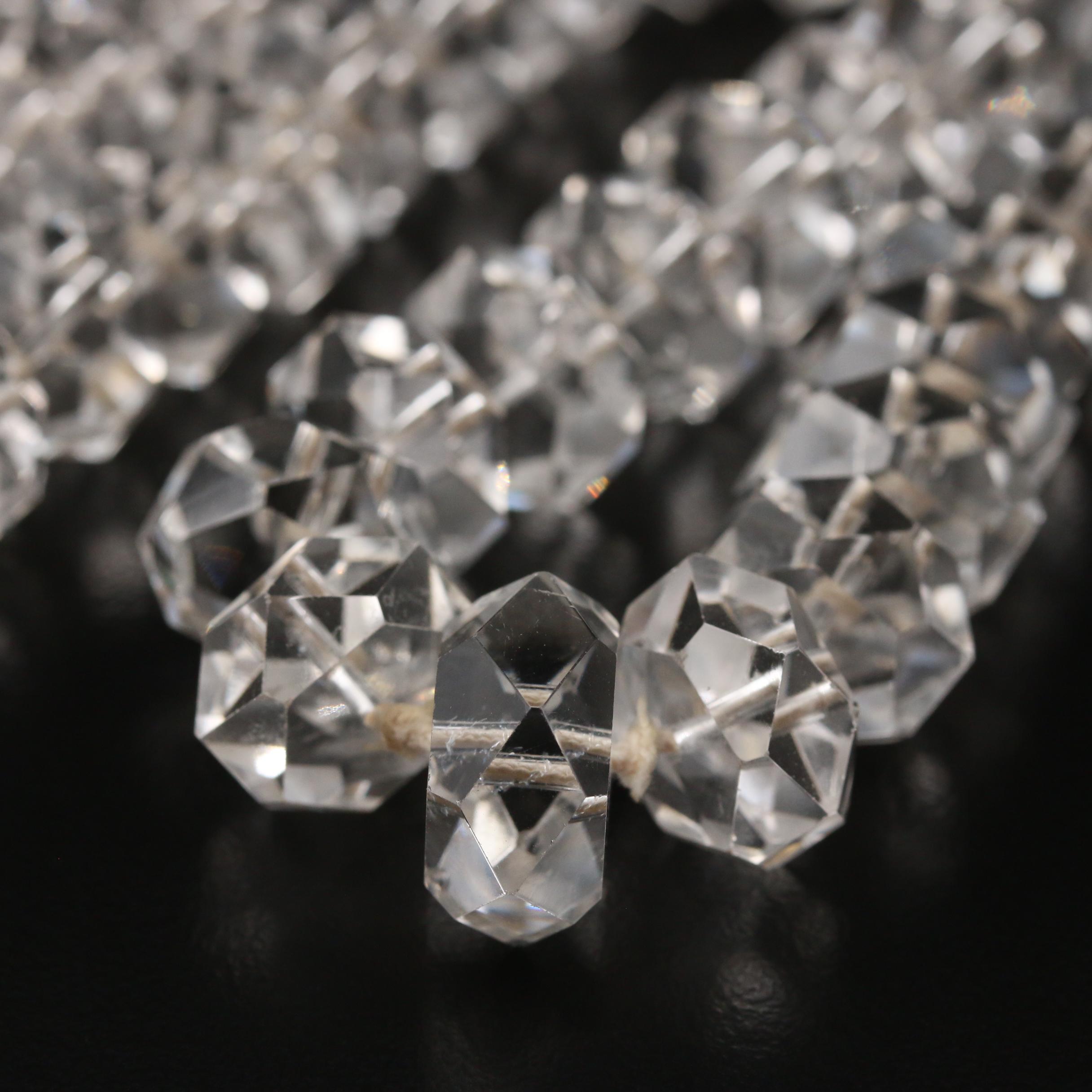 Rock Crystal Quartz Graduated Opera Length Necklace