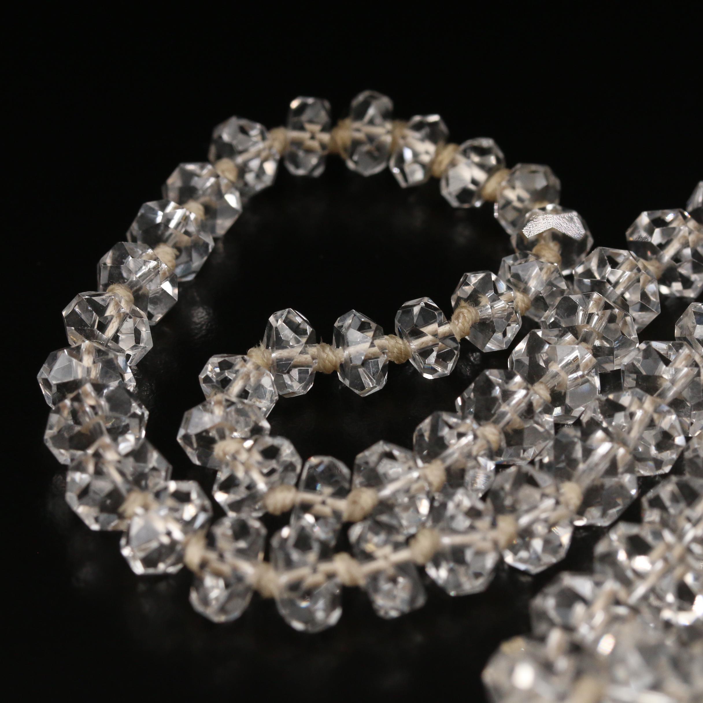 Rock Crystal Quartz Graduated Opera Length Necklace