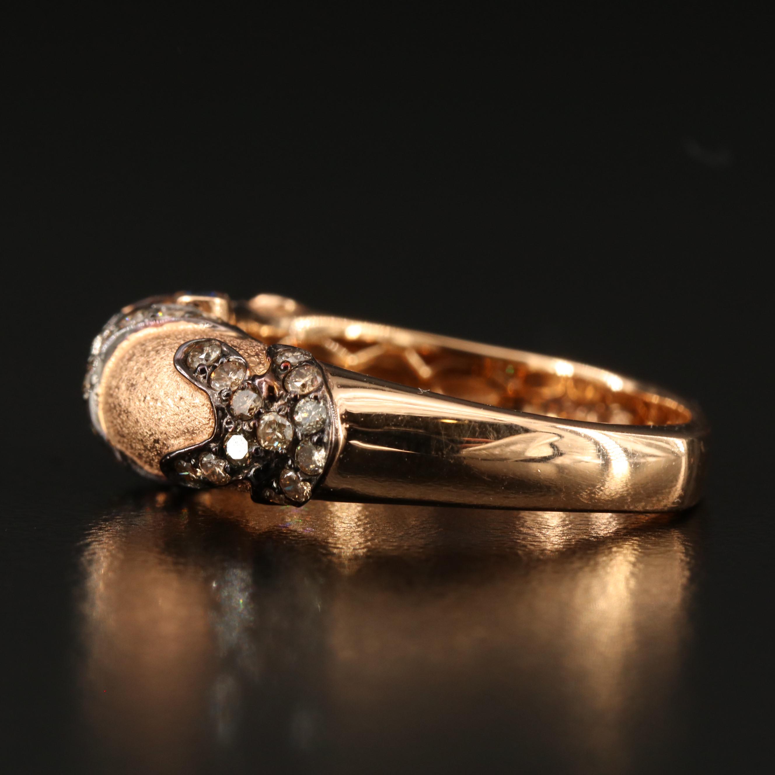 14K Diamond and Sapphire Euro Shank Ring