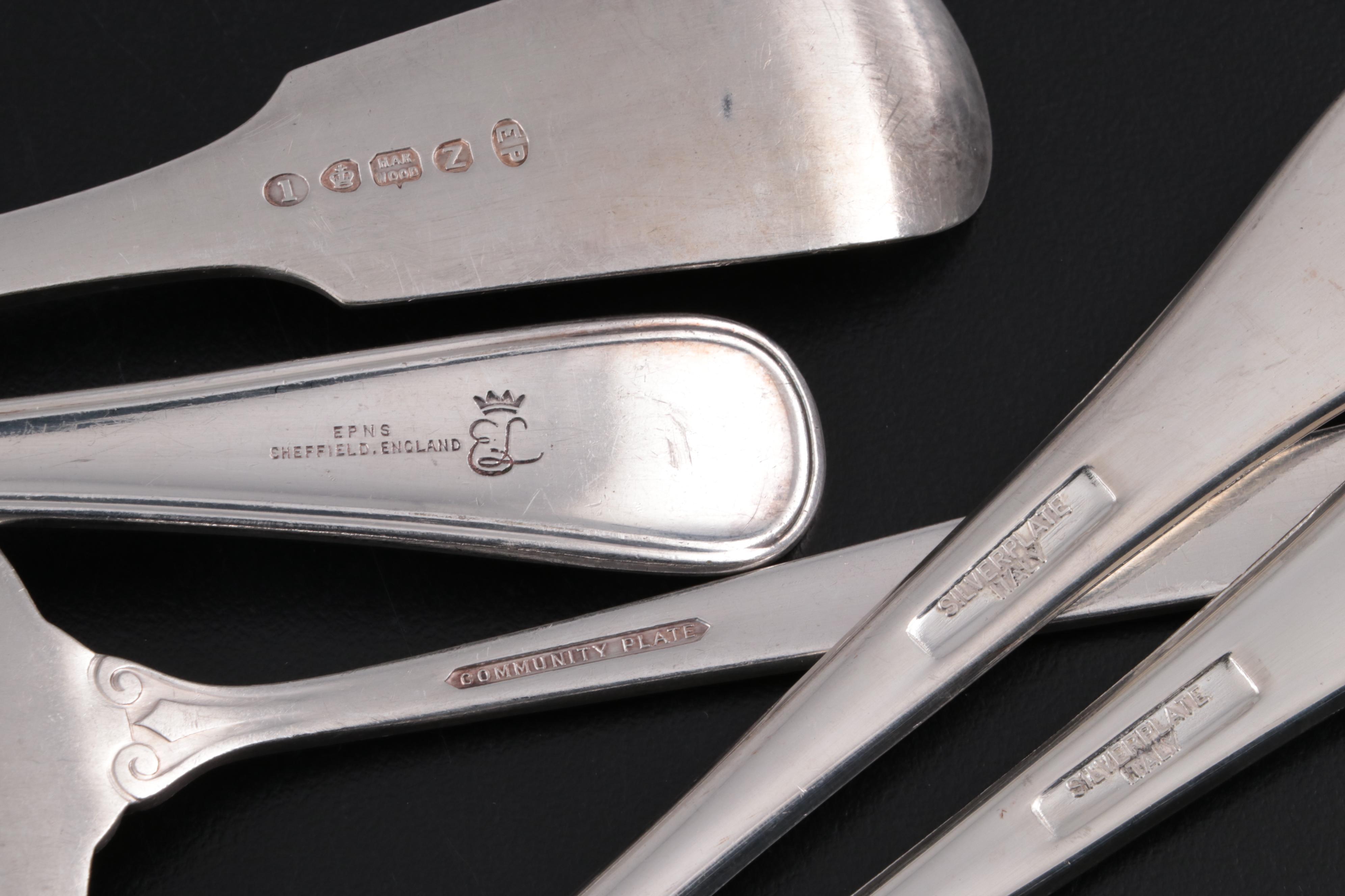 Deykin & Sons Ladle and Other Silver Plate Serving Pieces, Early-Mid 20th C.