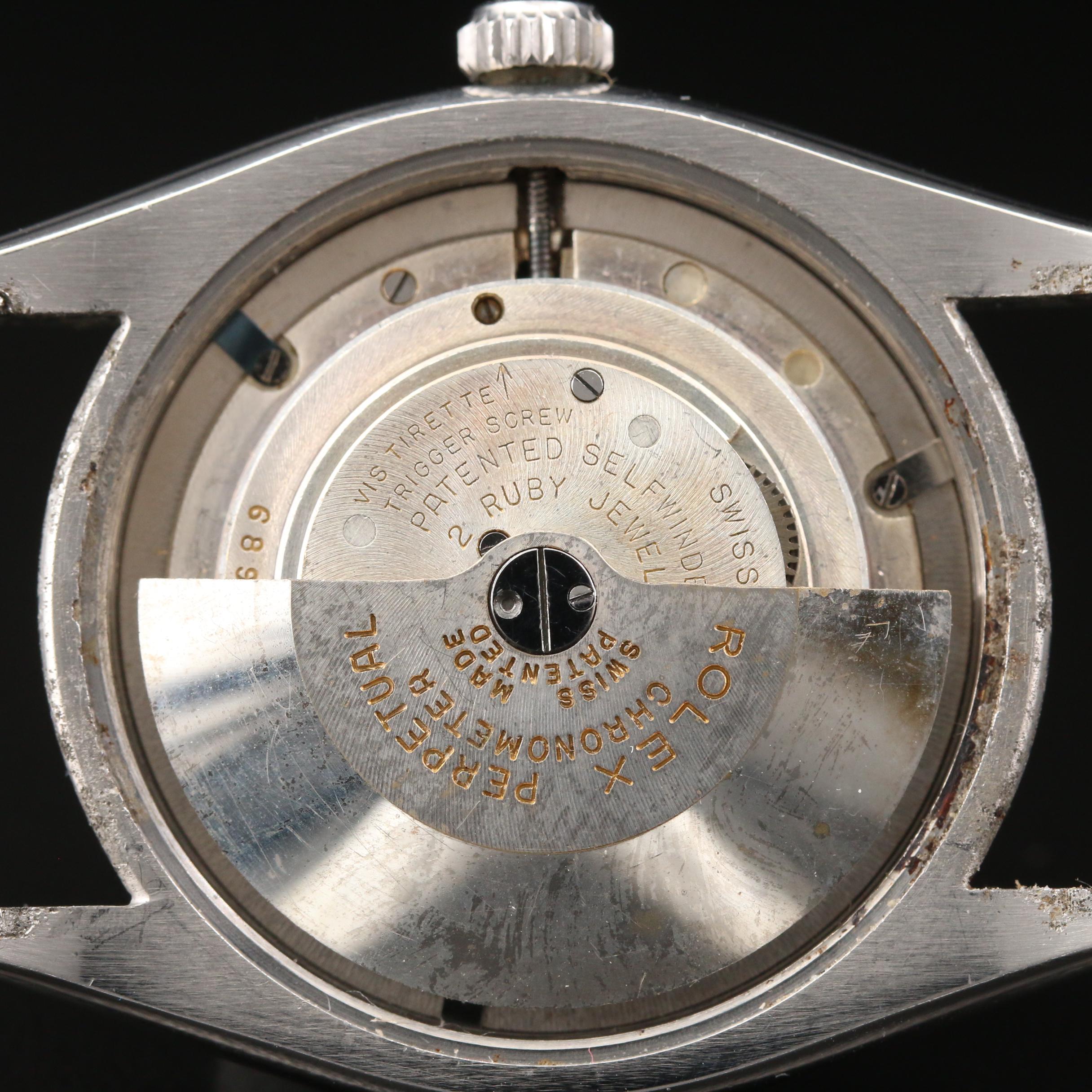 1953 Rolex Turn-O-Graph 6202 Honeycomb Dial Stainless Steel Automatic Watch