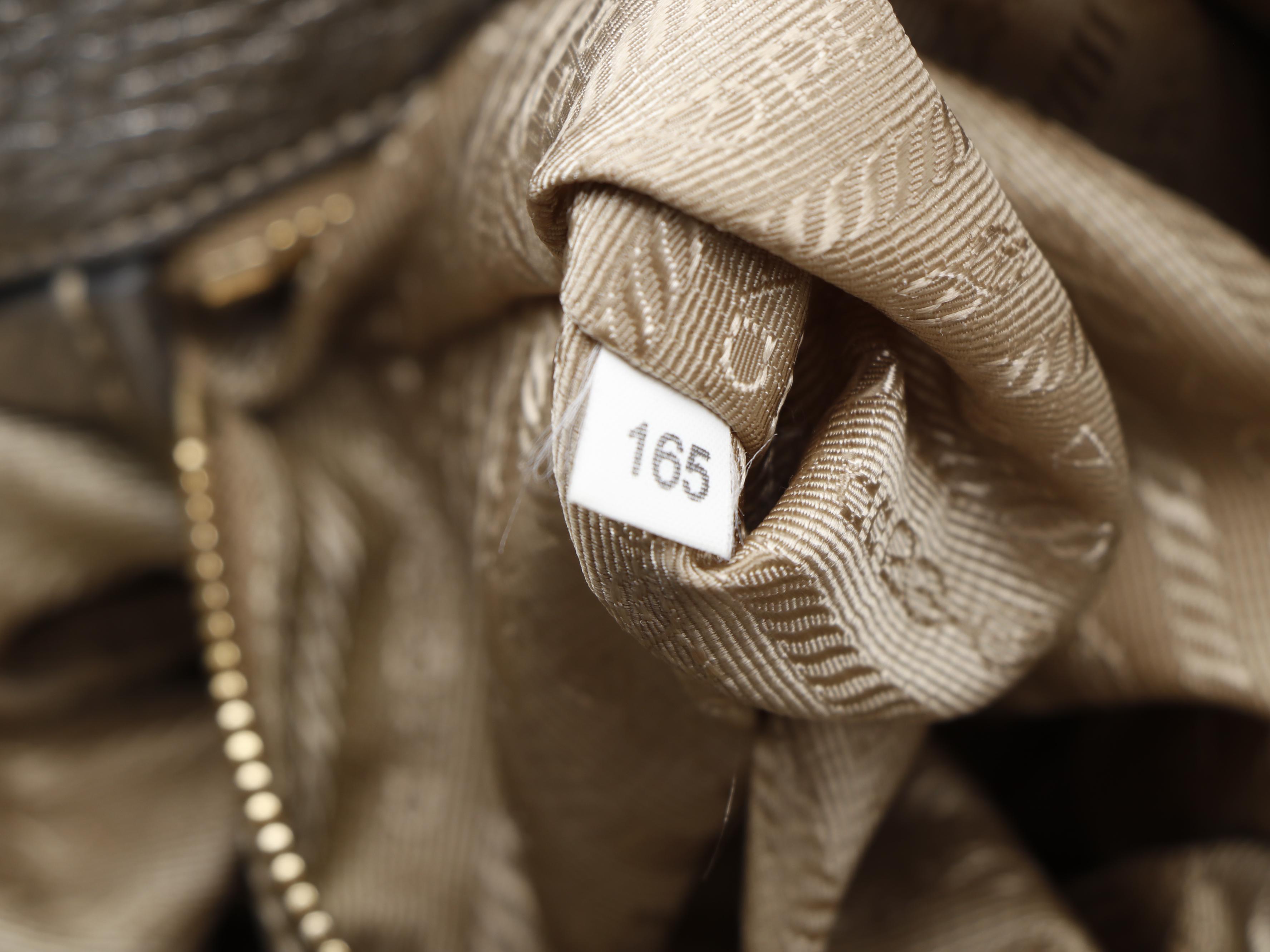 Prada Canapa Jacquard Canvas and Silver Metallic Vitello Daino Leather Tote