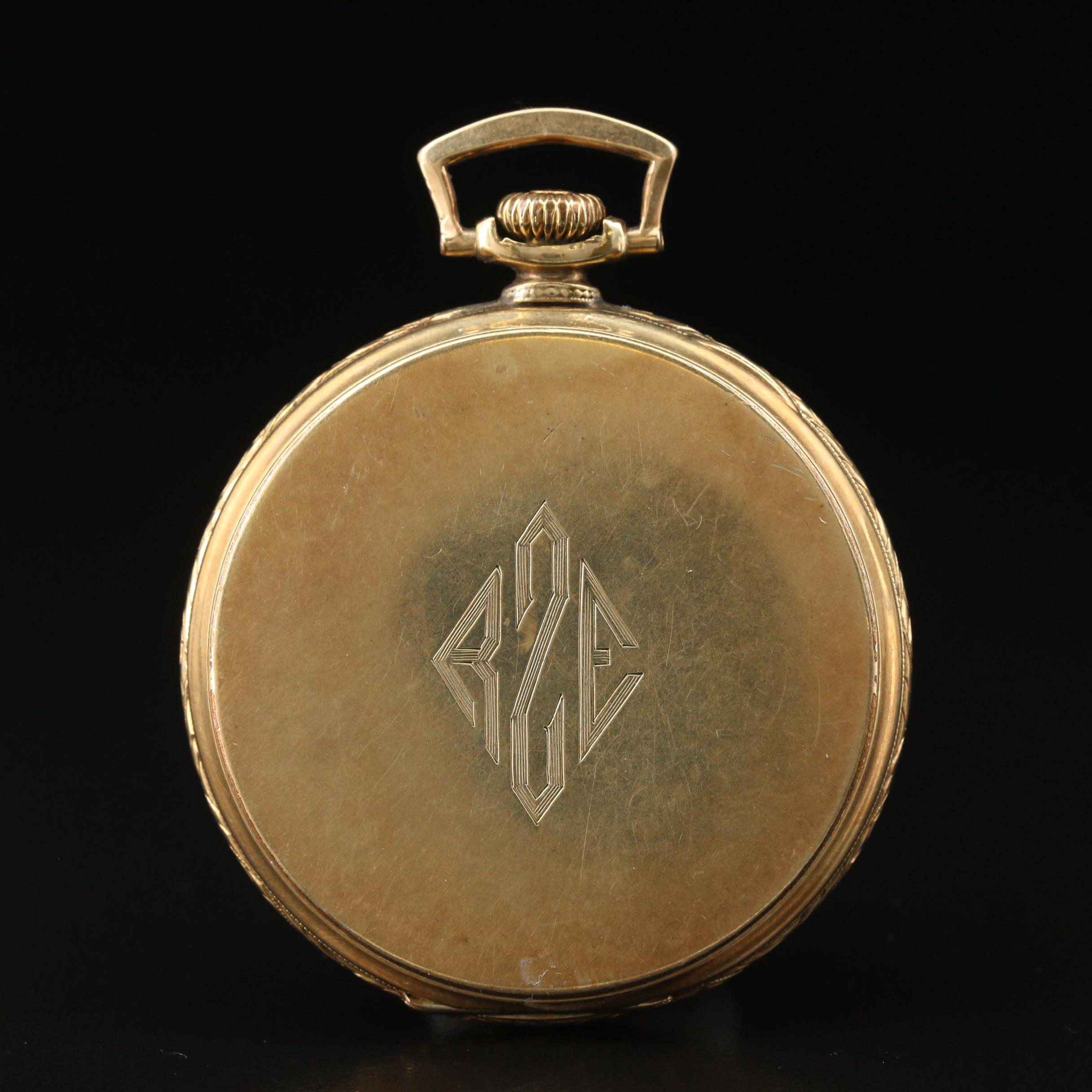 1925 Illinois Autocrat 14K Gold Filled Open Face Pocket Watch
