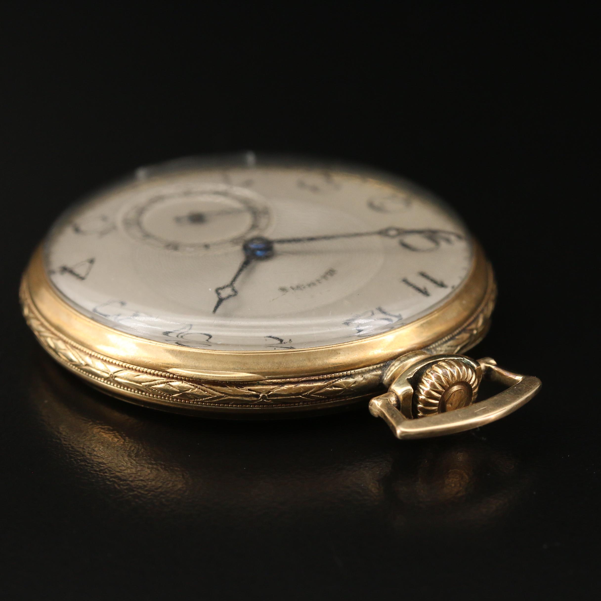 1925 Illinois Autocrat 14K Gold Filled Open Face Pocket Watch