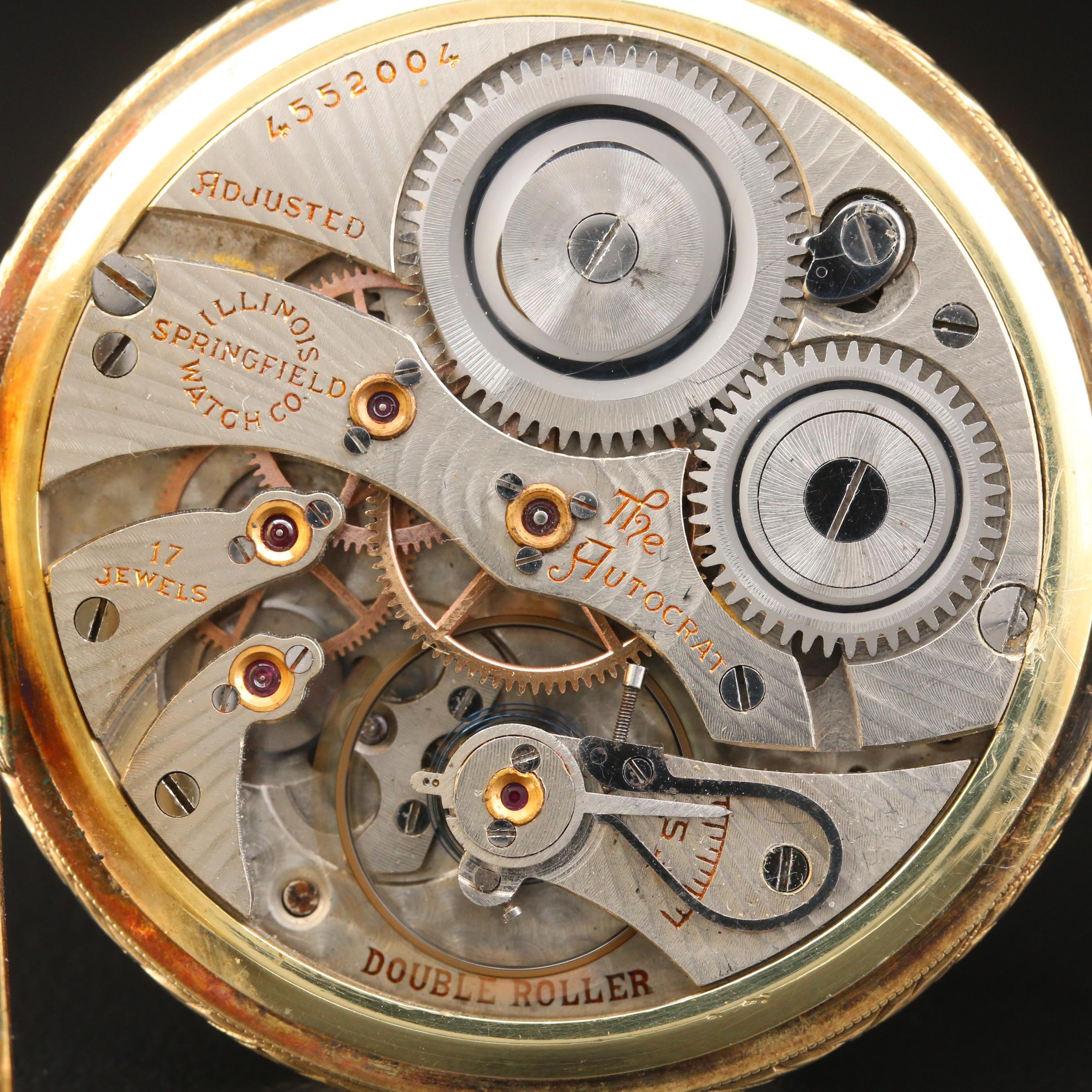 1925 Illinois Autocrat 14K Gold Filled Open Face Pocket Watch