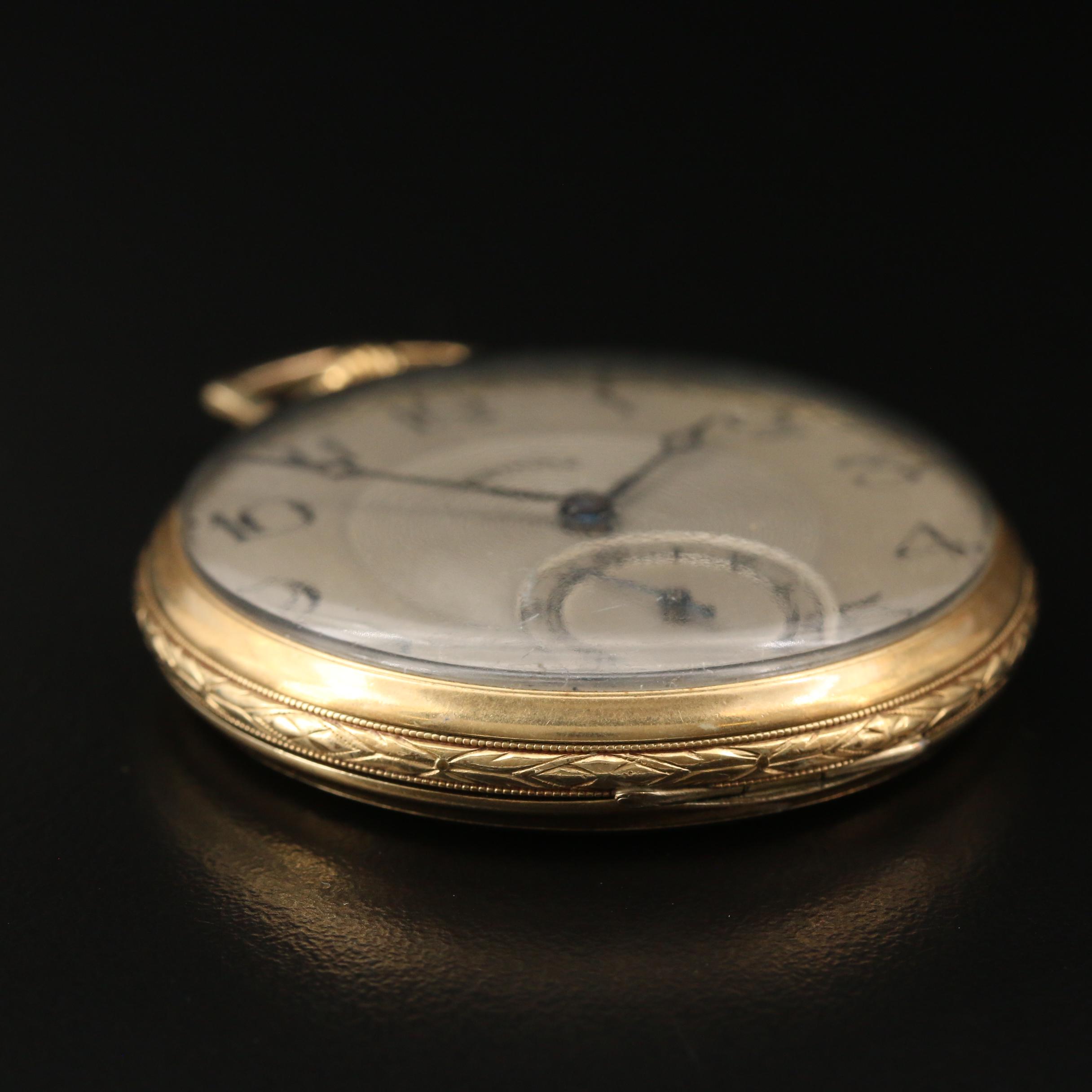 1925 Illinois Autocrat 14K Gold Filled Open Face Pocket Watch