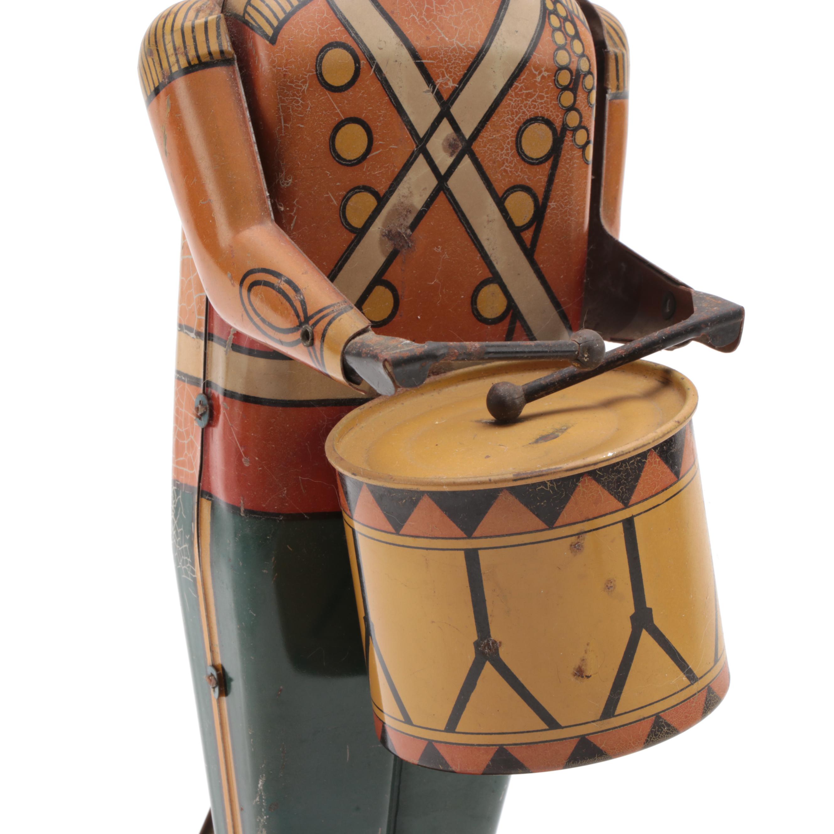 Wolverine Tin Lithograph "Drum Major" Model 27 Wind-Up Toy, 1930s