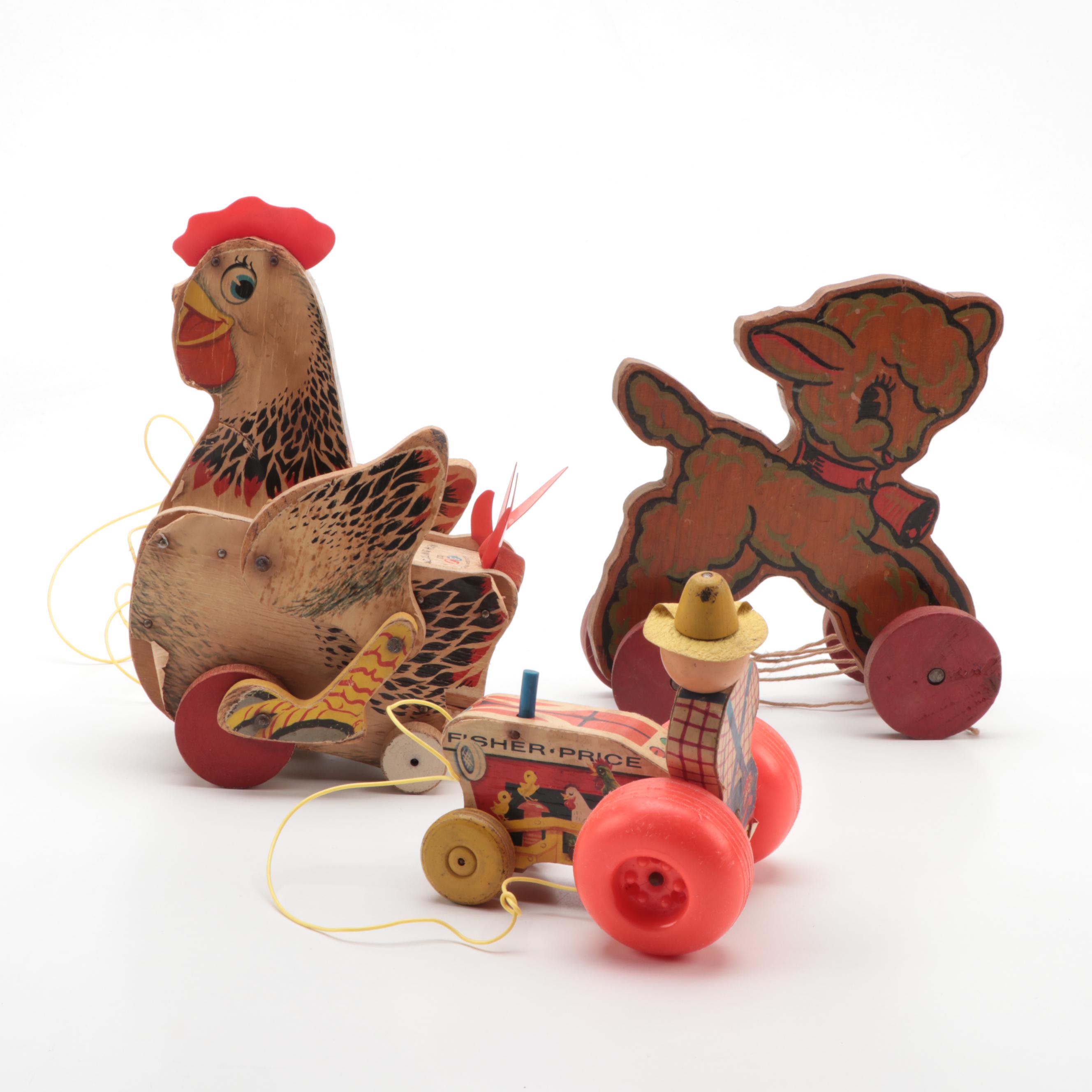 Fisher-Price Wooden Pull-Toys, Vintage