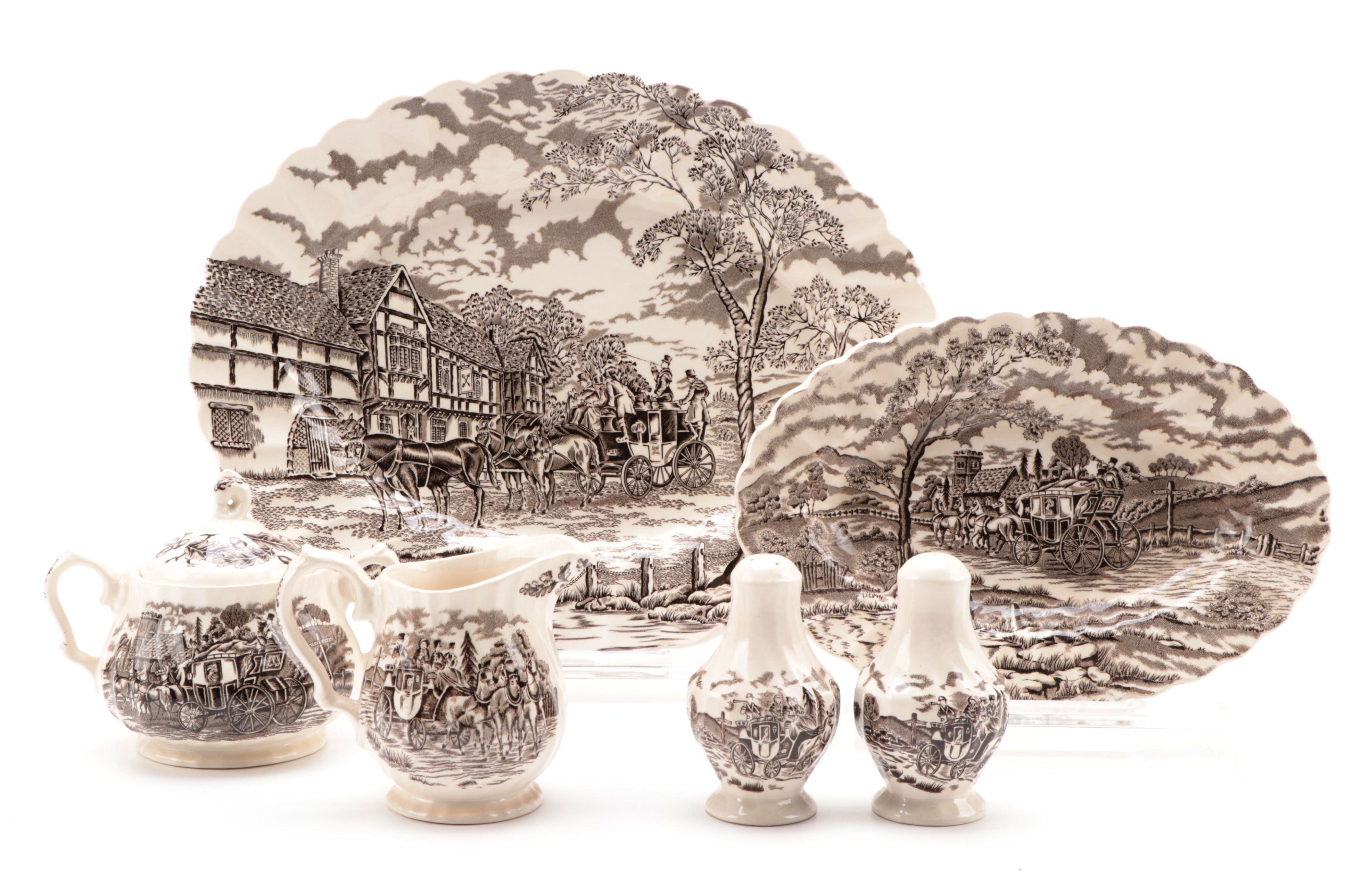 Myott Staffordshire "Royal Mail" Ironstone Dinner and Serveware, Mid-20th C.