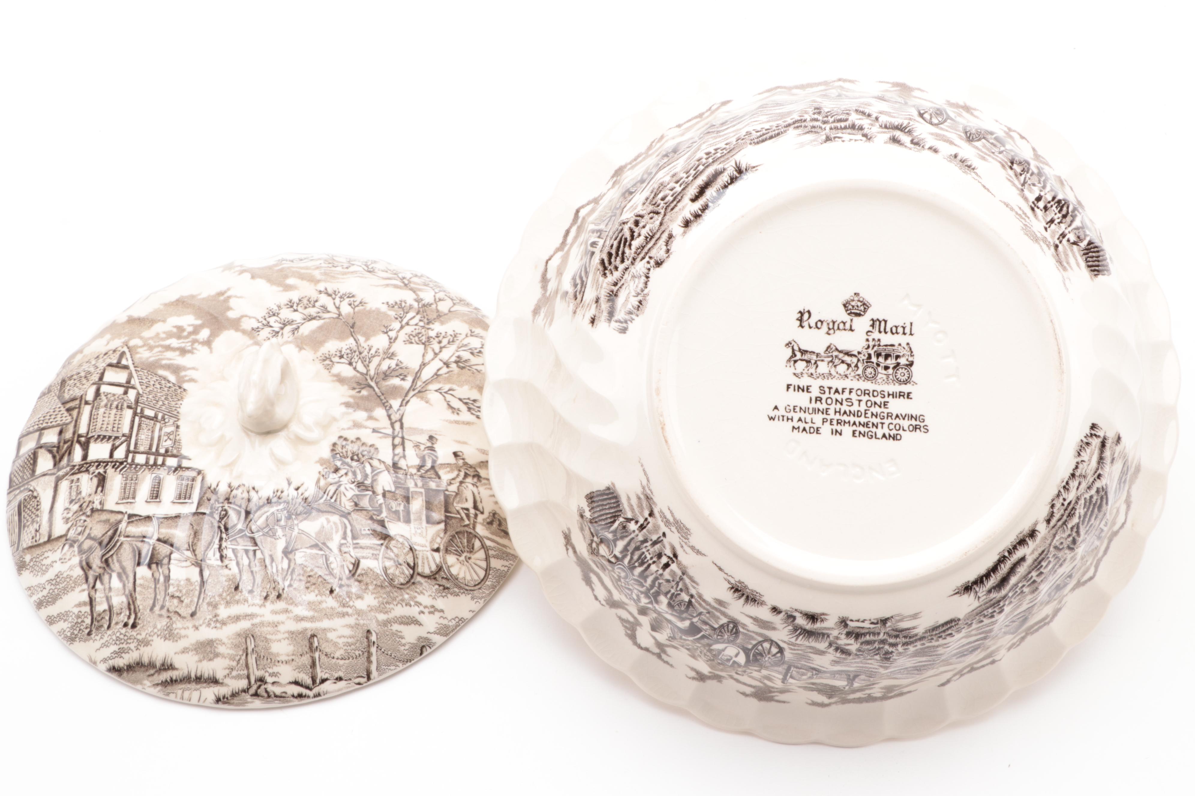 Myott Staffordshire "Royal Mail" Ironstone Dinner and Serveware, Mid-20th C.