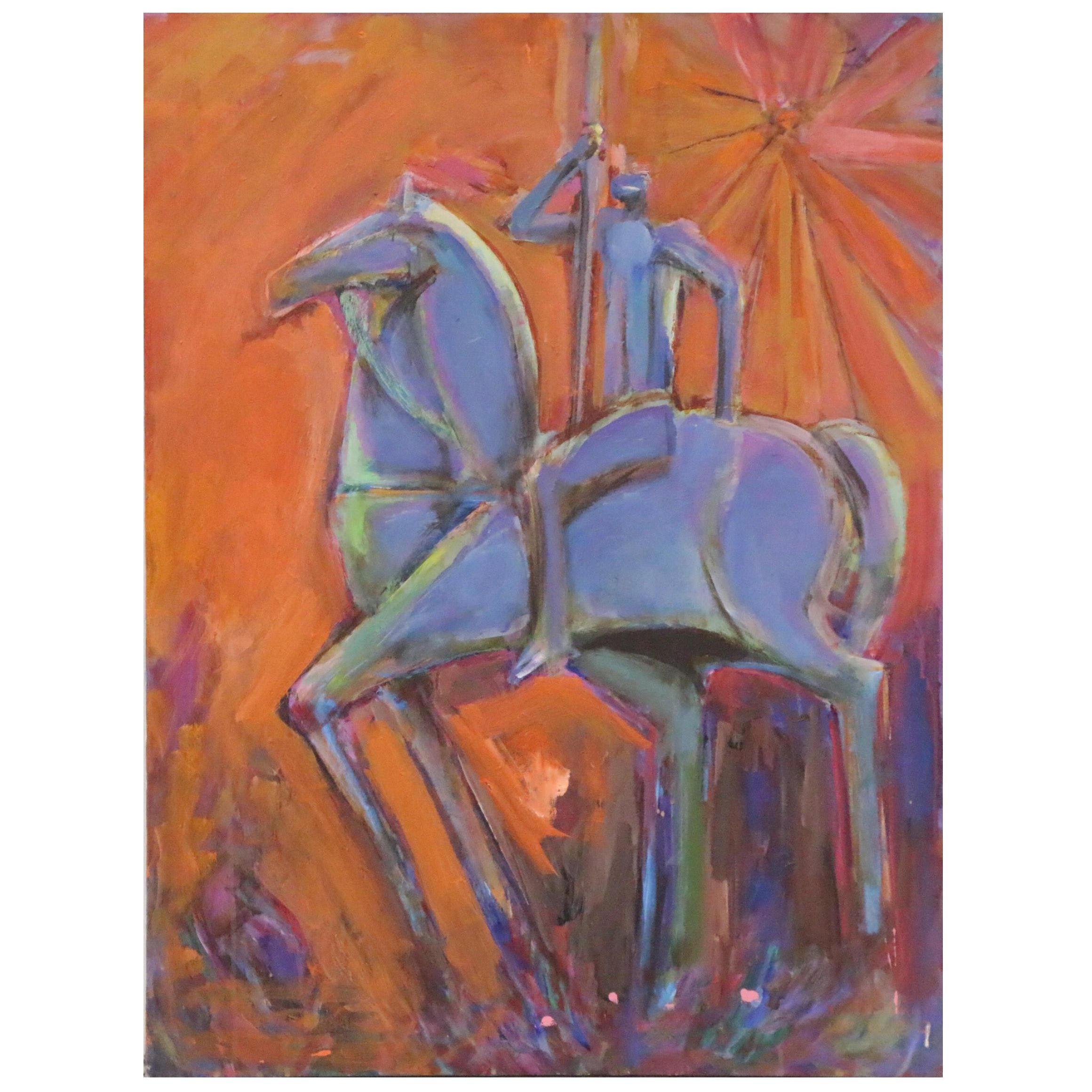 Nik Puspurica Oil Painting "Remembering A Long Forgotten Mounted Warrior Hero"