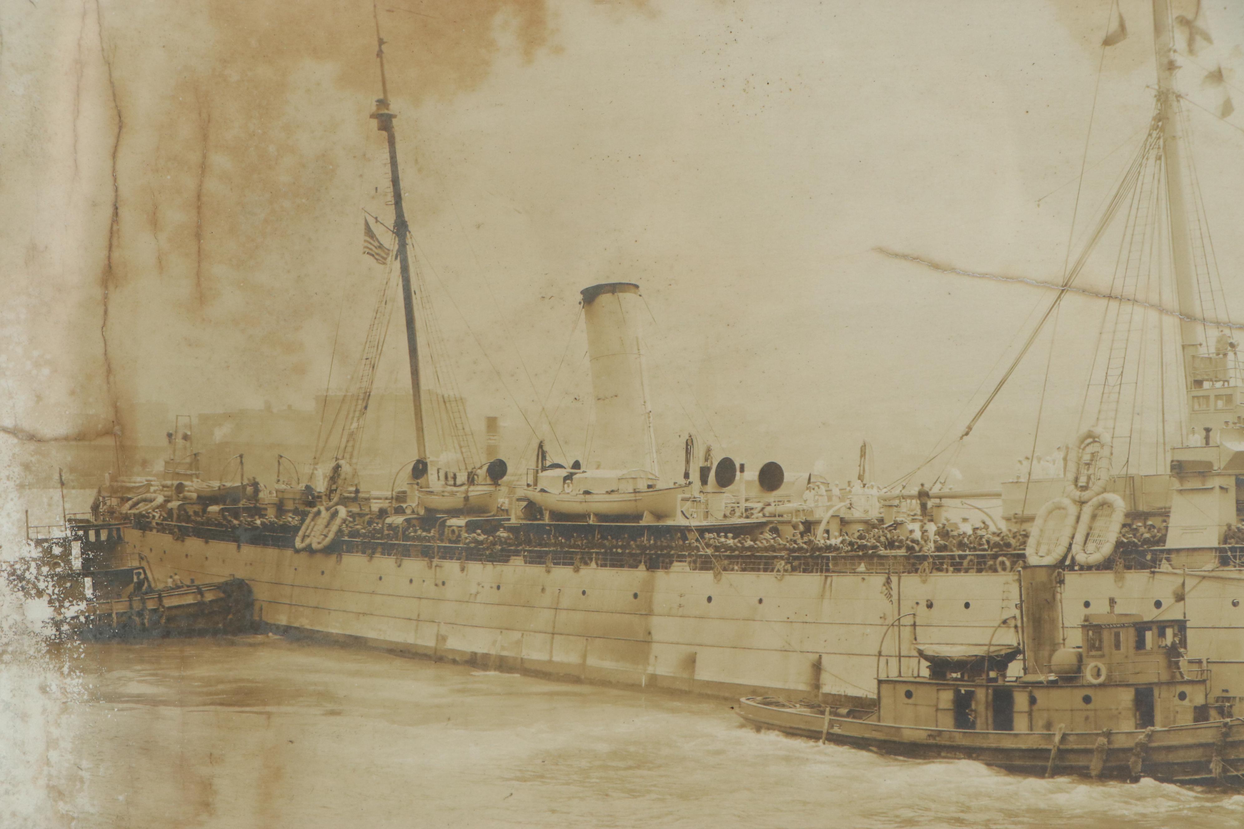 O.W. Waterman and E. Muller Carbon Photographs of Navy Ships, Early 20th Century