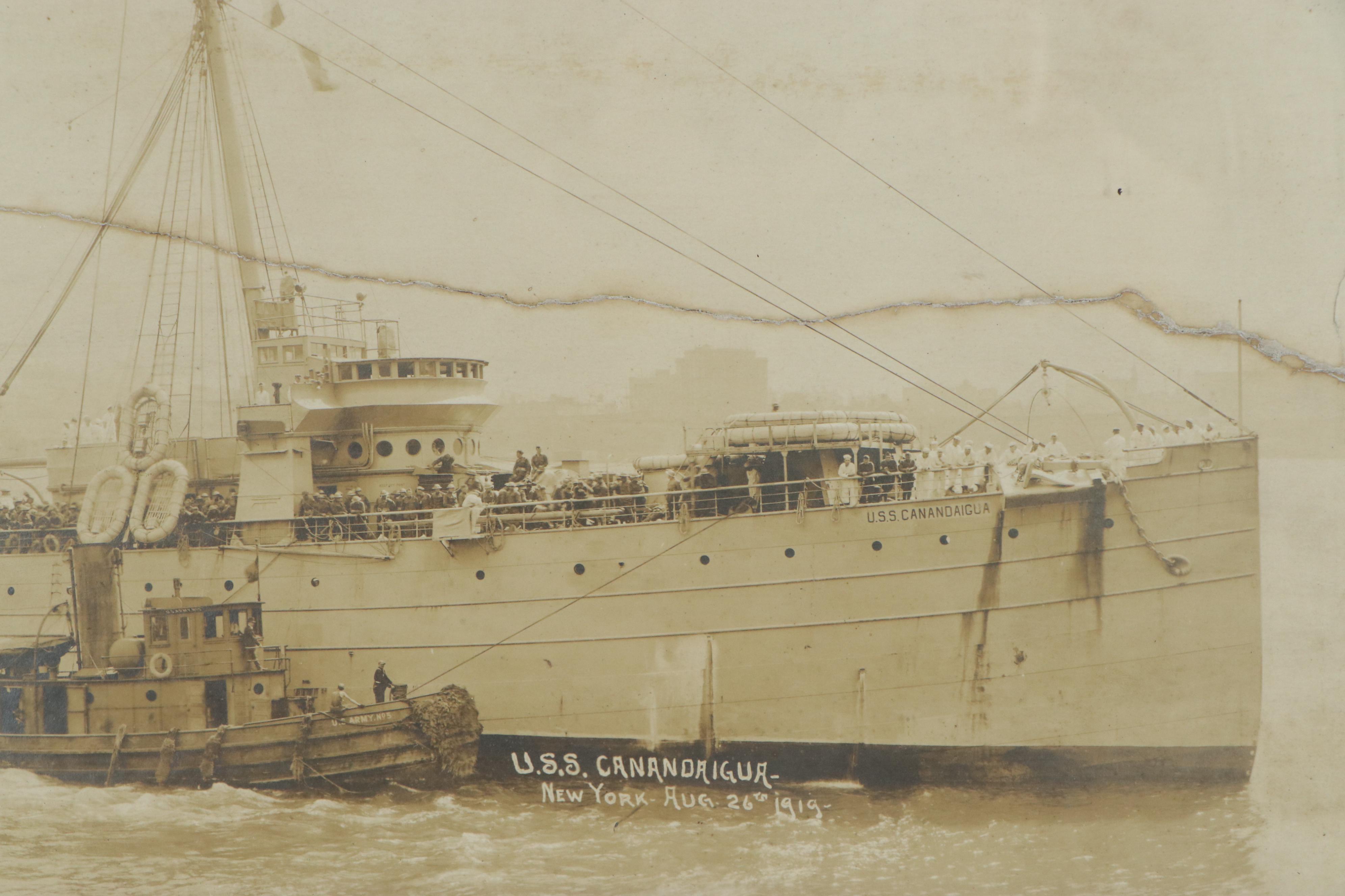 O.W. Waterman and E. Muller Carbon Photographs of Navy Ships, Early 20th Century