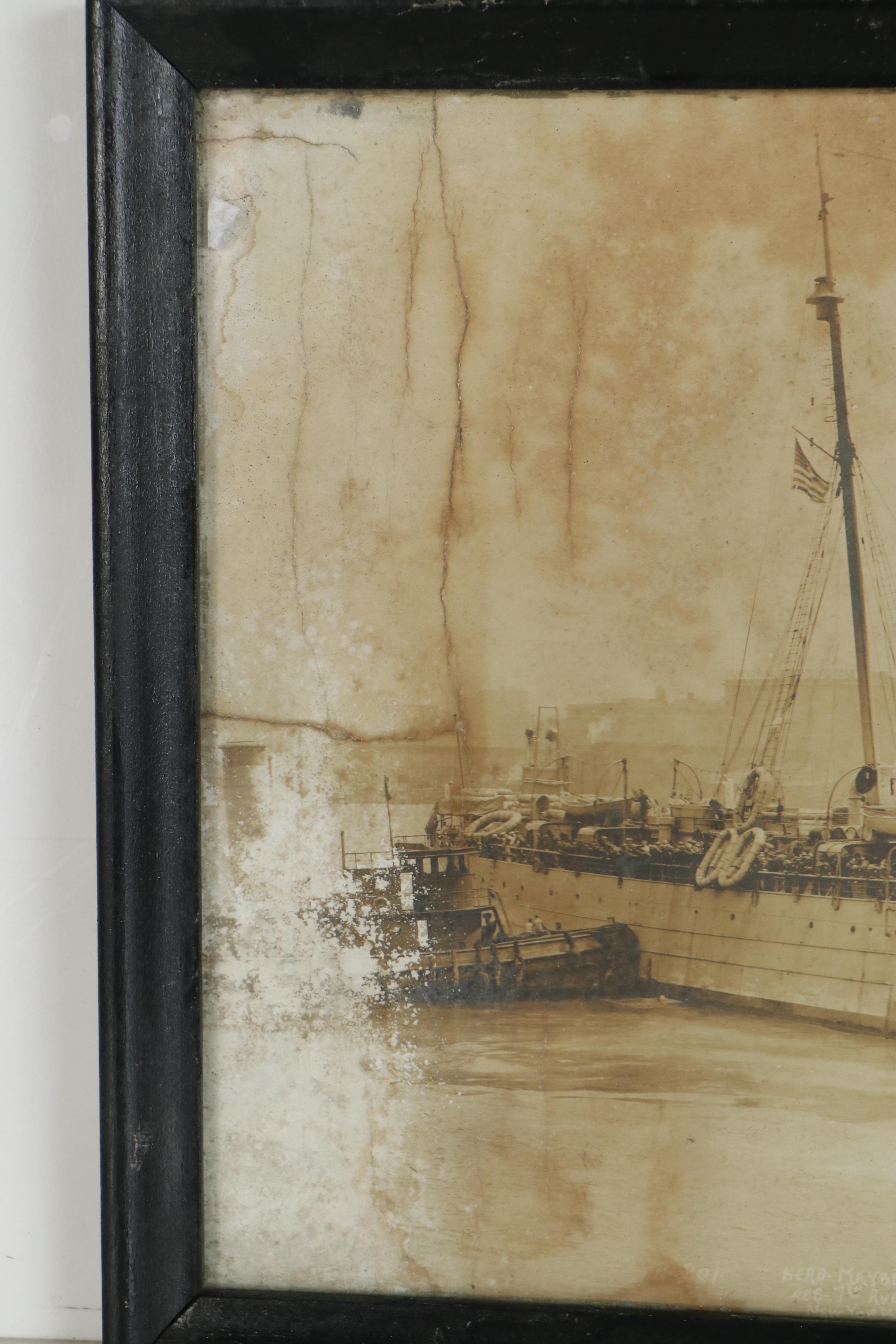 O.W. Waterman and E. Muller Carbon Photographs of Navy Ships, Early 20th Century